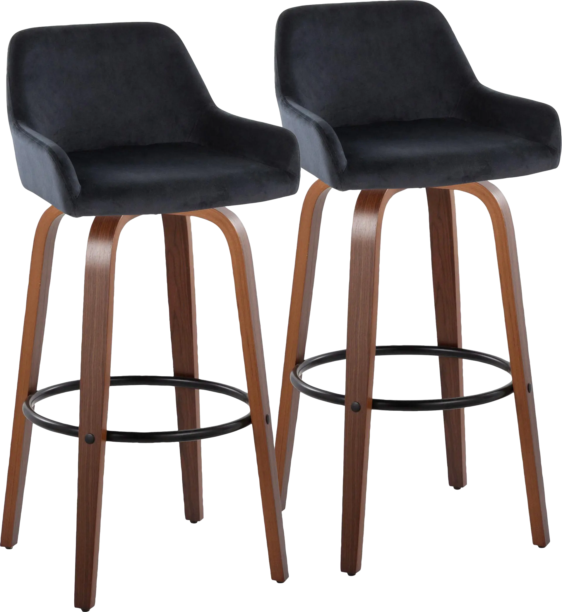 Rimcrest VI Black Swivel Barstool, Set of 2