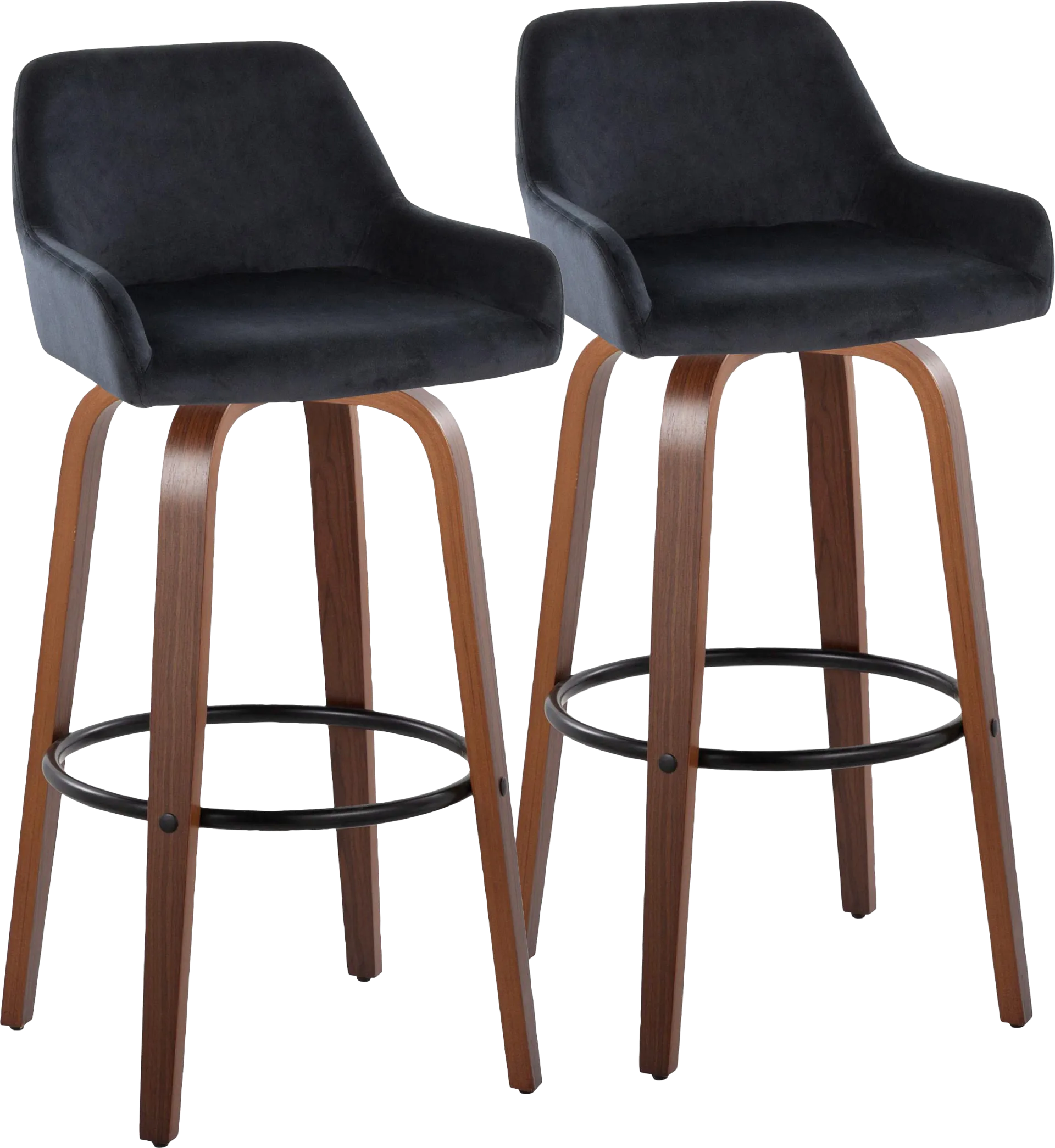 Rimcrest VI Black Swivel Barstool, Set of 2 - Image 1