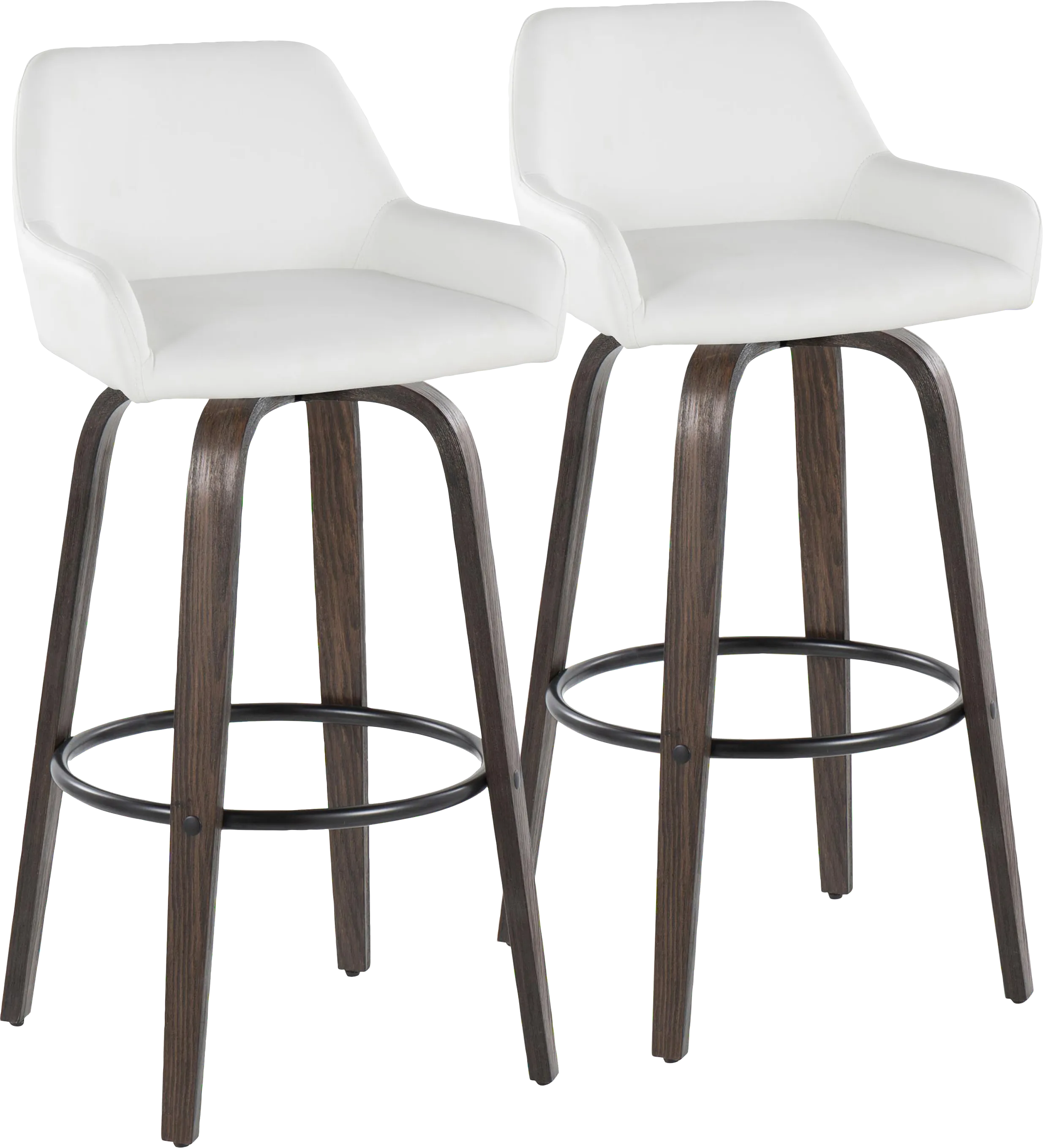 Rimcrest VII White Swivel Barstool, Set of 2 - Thumbnail - Image 1