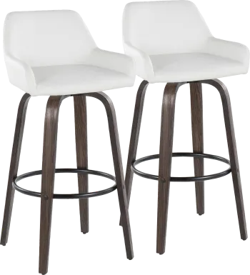 Rimcrest VII White Swivel Barstool, Set of 2
