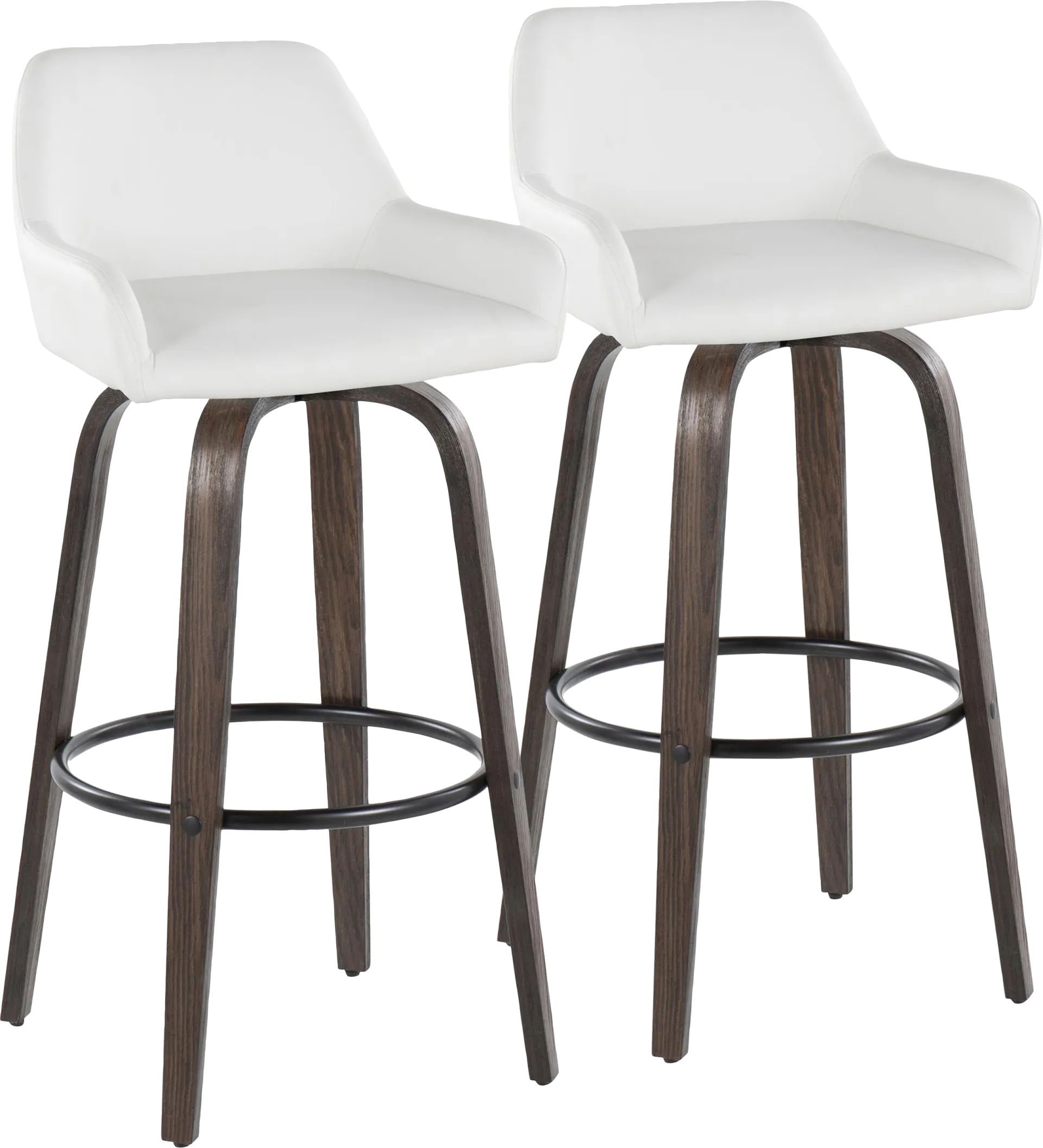 Rimcrest VII White Swivel Barstool, Set of 2 - Image 1