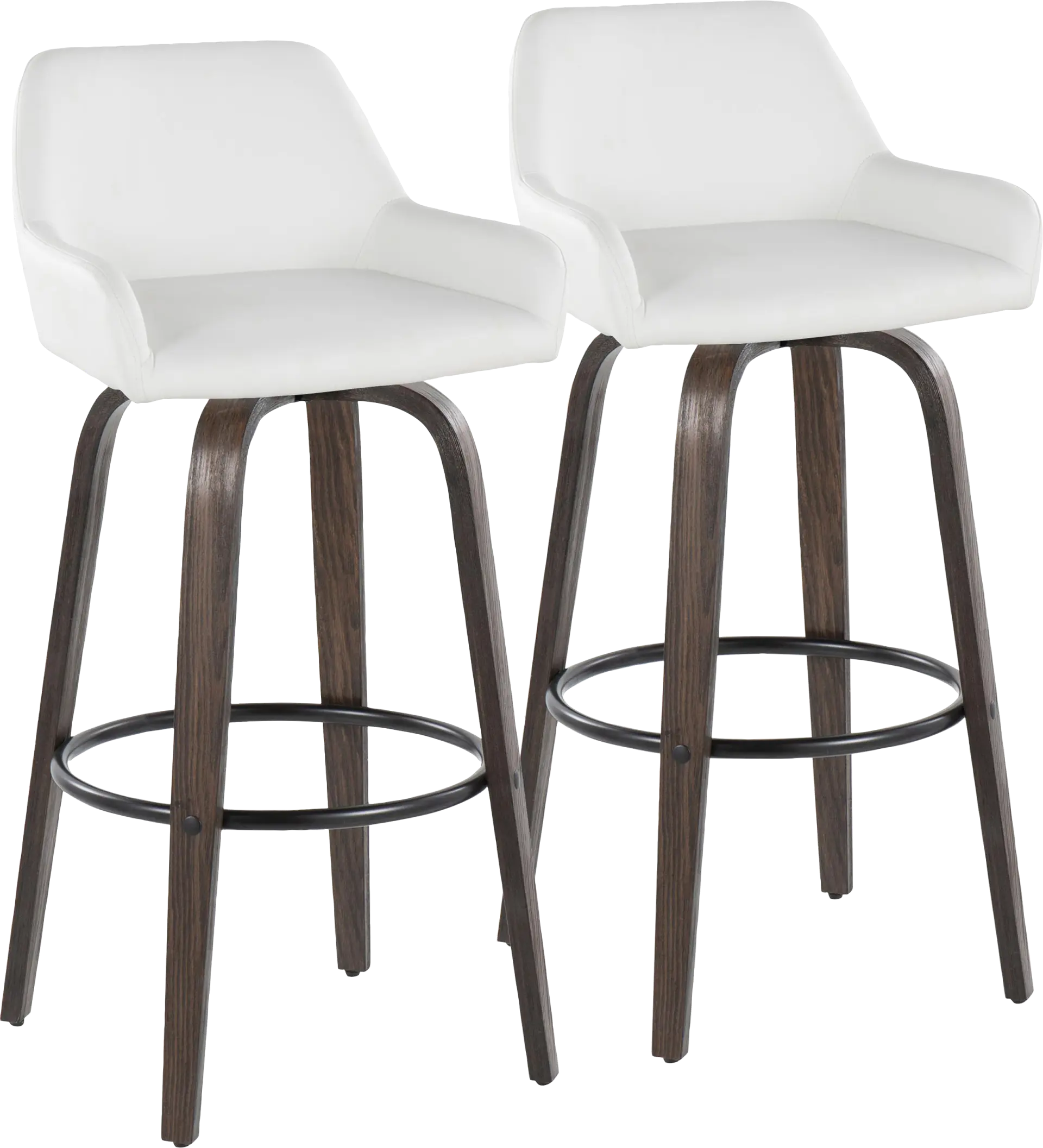 Rimcrest VII White Swivel Barstool, Set of 2