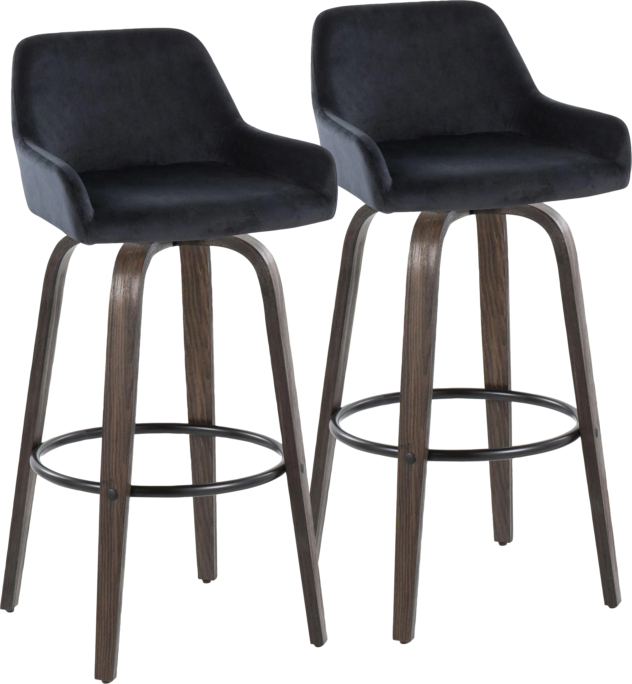 Rimcrest VII Black Swivel Barstool, Set of 2 - Thumbnail - Image 1