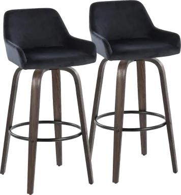 Rimcrest VII Black Swivel Barstool, Set of 2