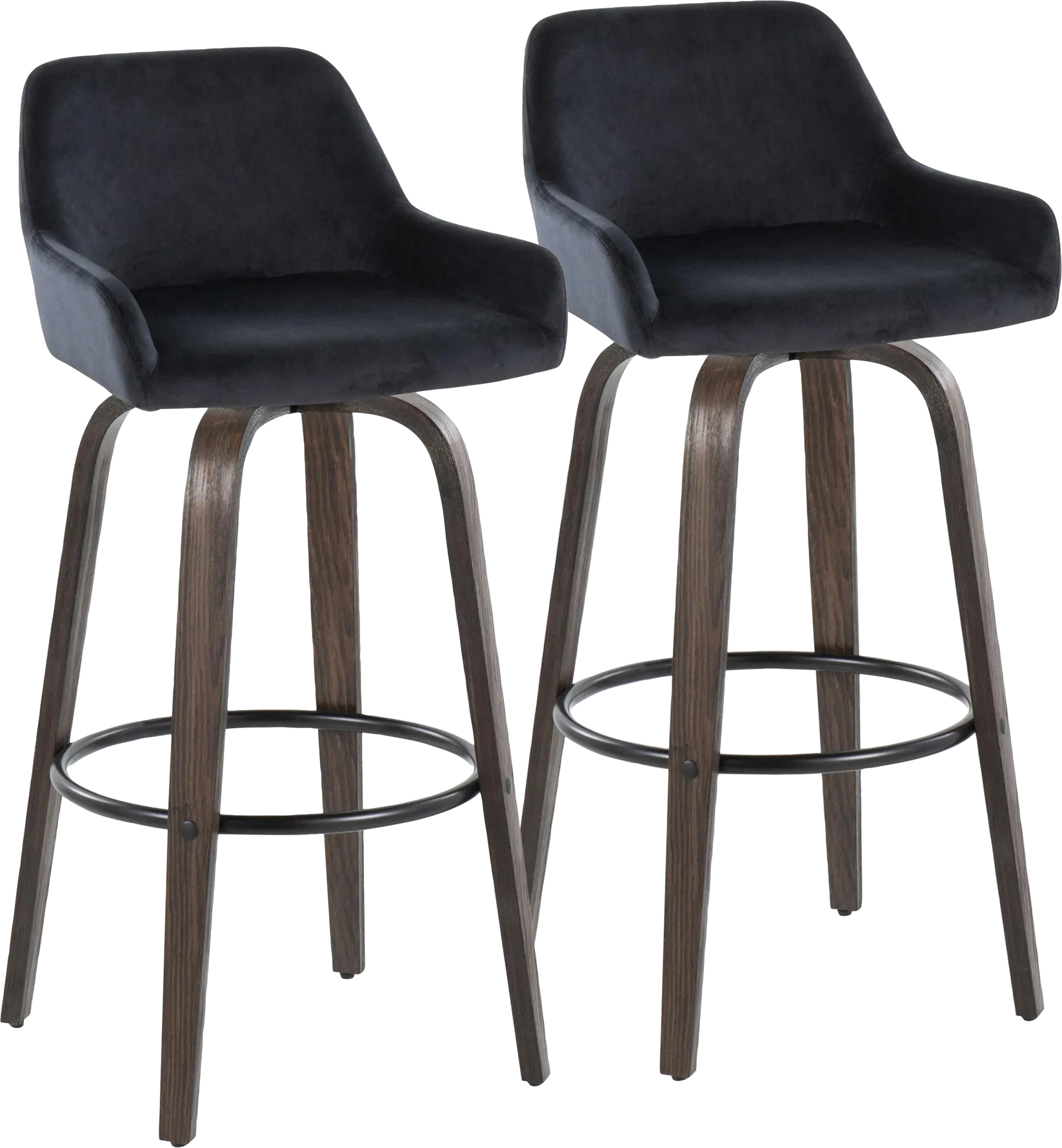 Rimcrest VII Black Swivel Barstool, Set of 2
