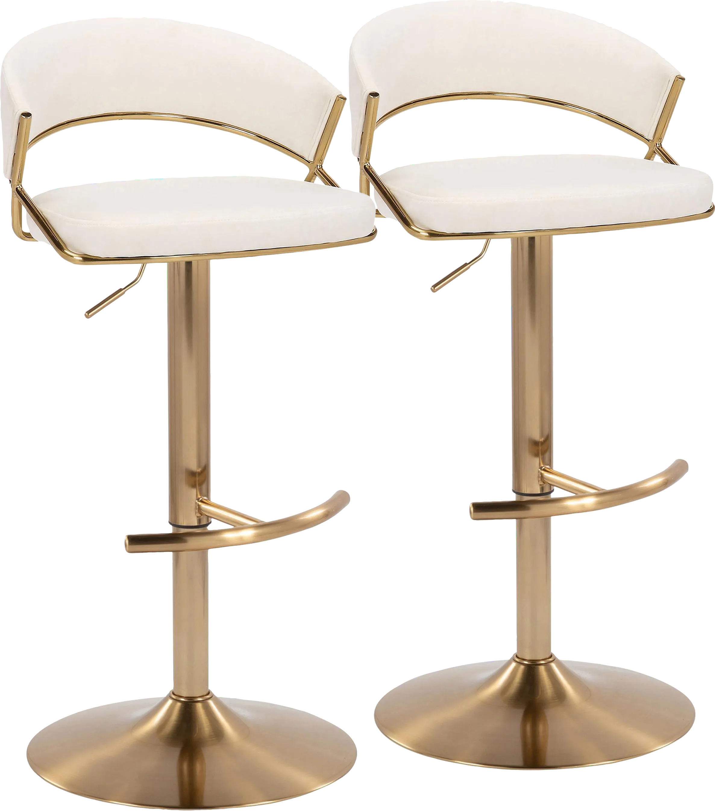 Harborson II Cream Adjustable Swivel Barstool, Set of 2