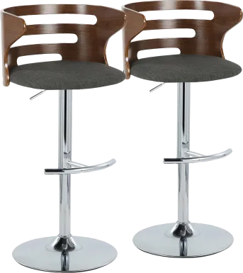 Wincanton I Charcoal Adjustable Swivel Barstool, Set of 2
