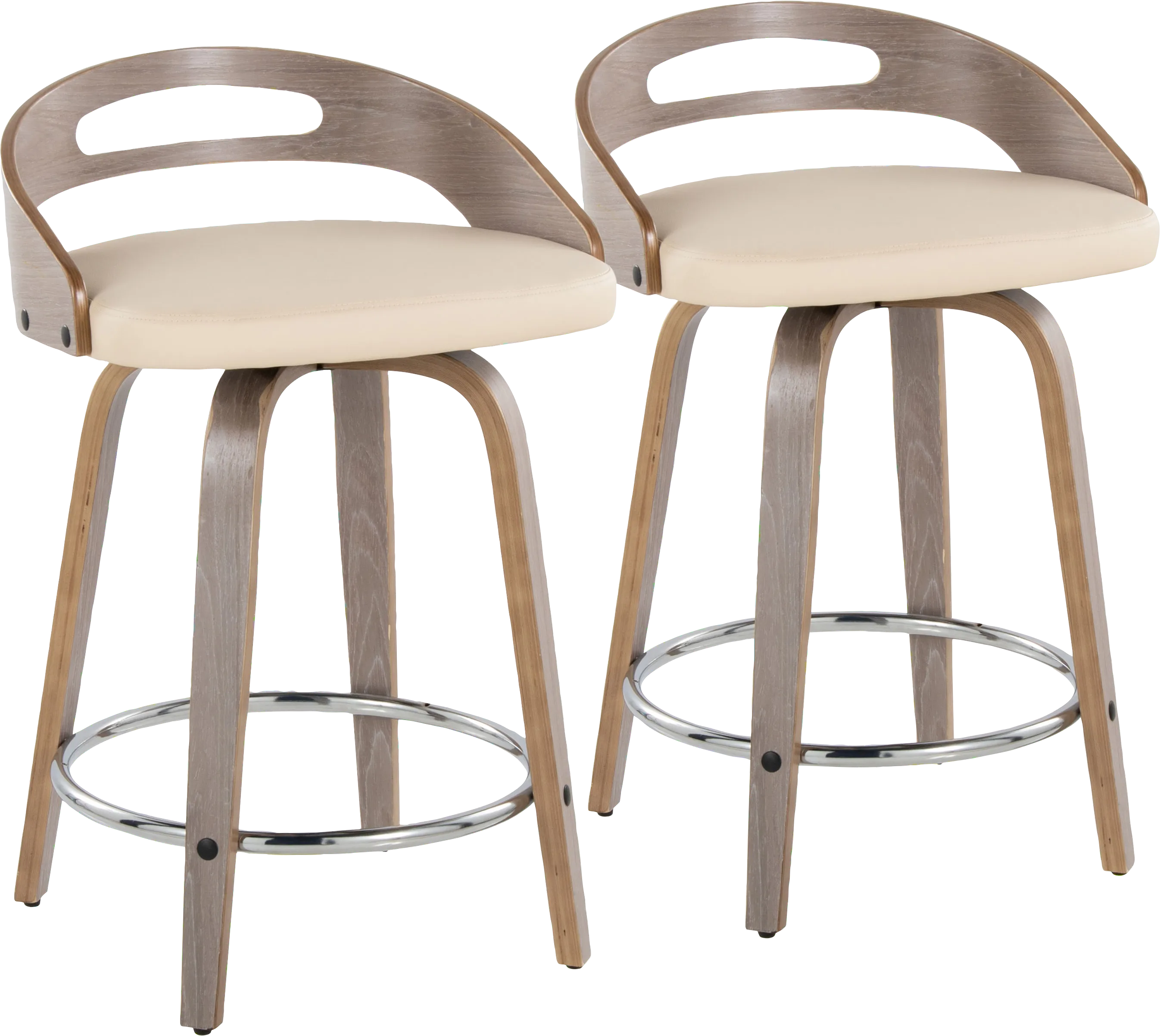 Congreve III Cream Swivel Counter Height Stool, Set of 2 - Thumbnail - Image 1