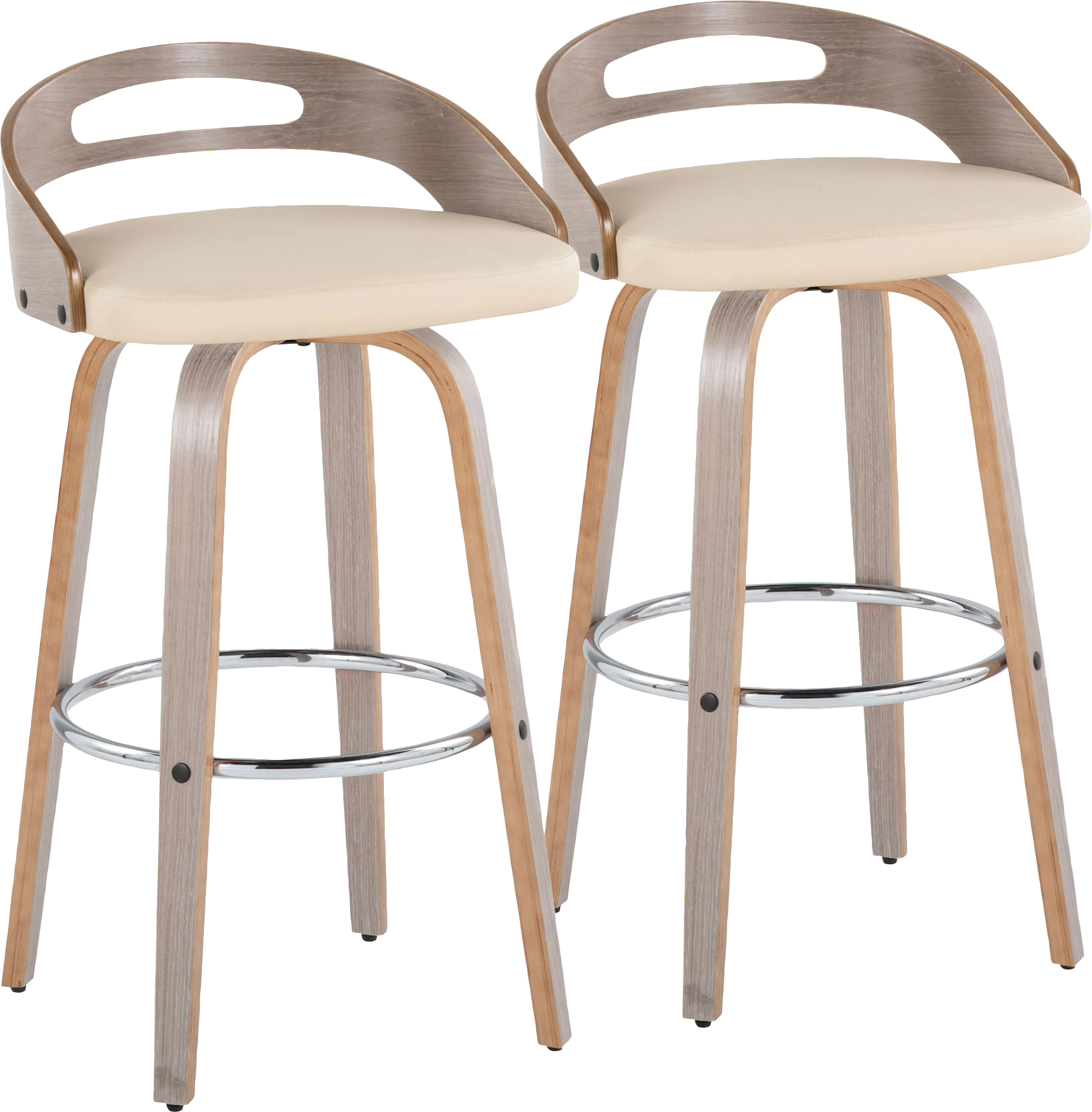 Congreve III Cream Swivel Barstool, Set of 2 - Thumbnail - Image 1