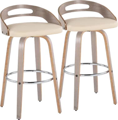 Congreve III Cream Swivel Barstool, Set of 2