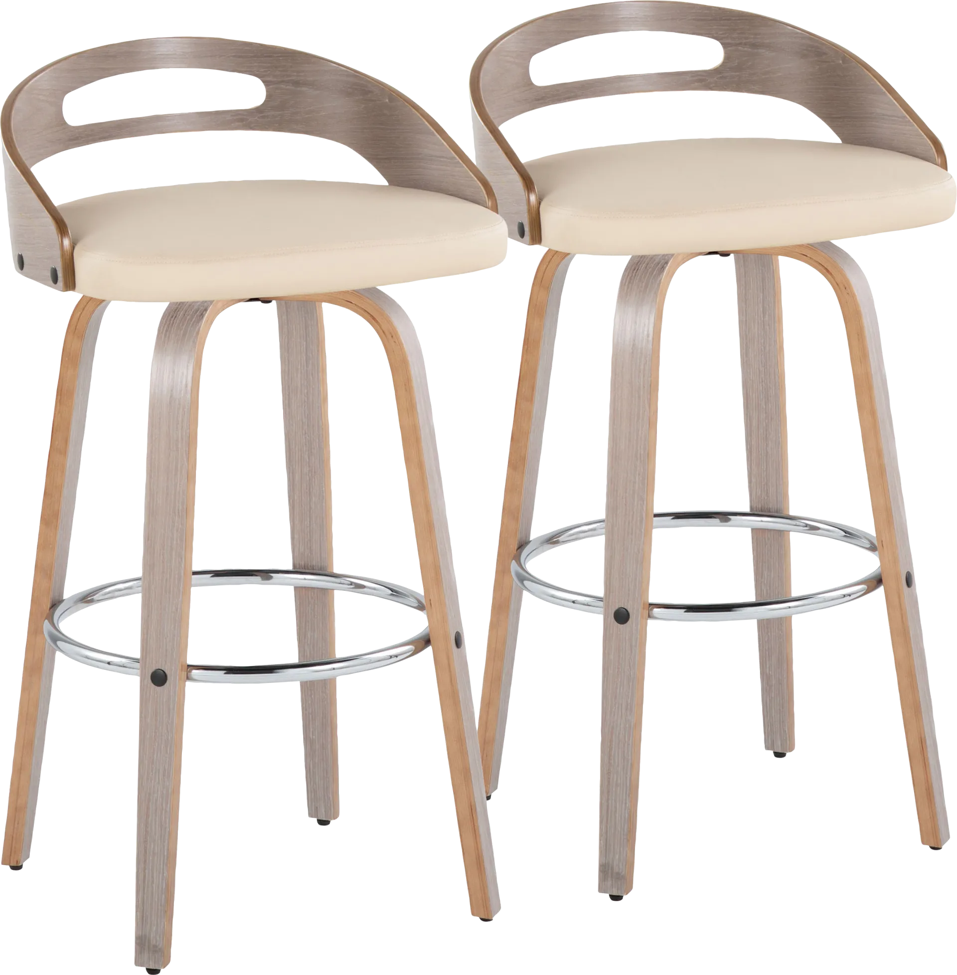 Congreve III Cream Swivel Barstool, Set of 2 - Image 1