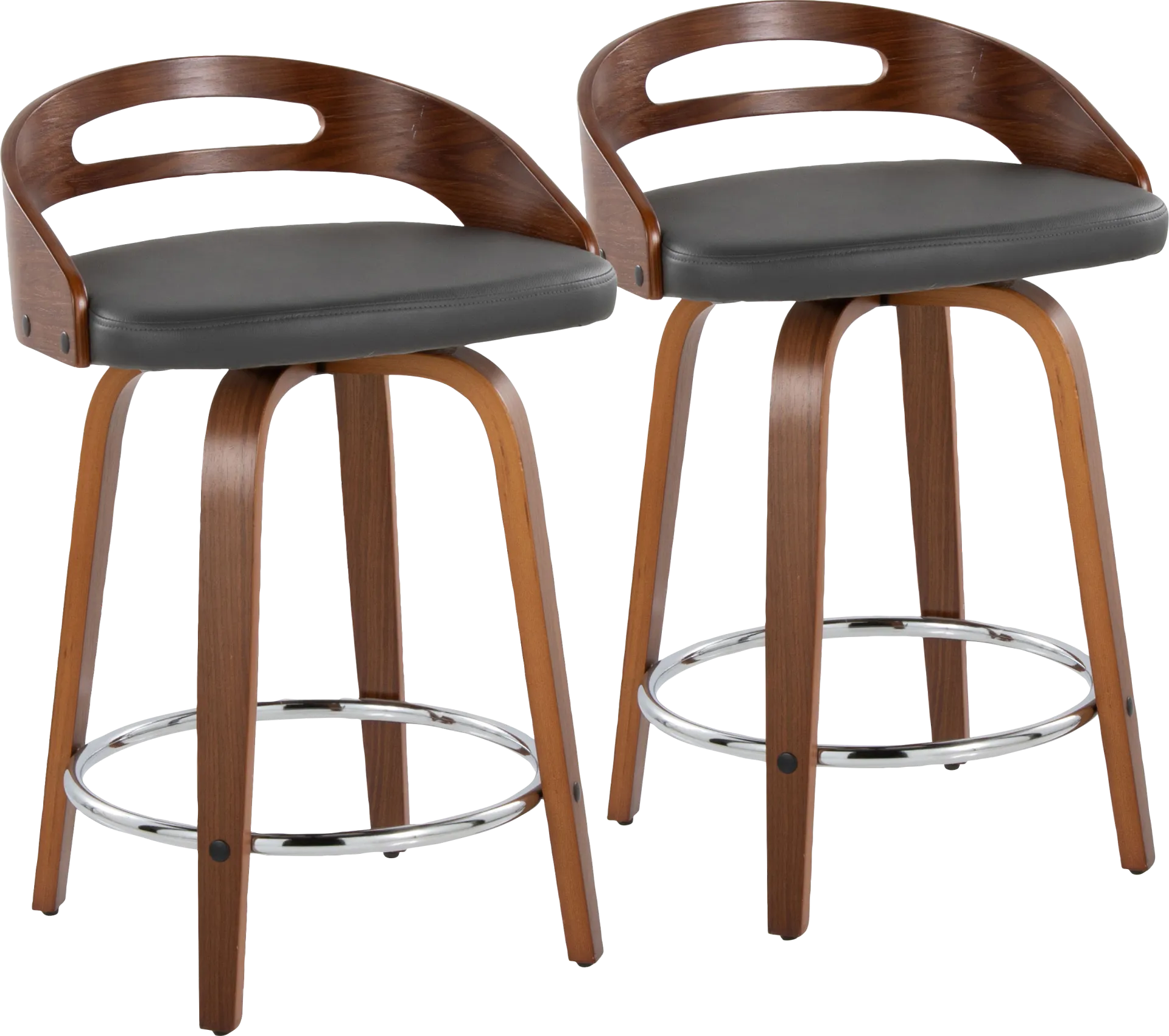 Congreve V Gray Swivel Counter Height Stool, Set of 2 - Image 1