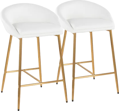 Sydenham White Counter Height Stool, Set of 2