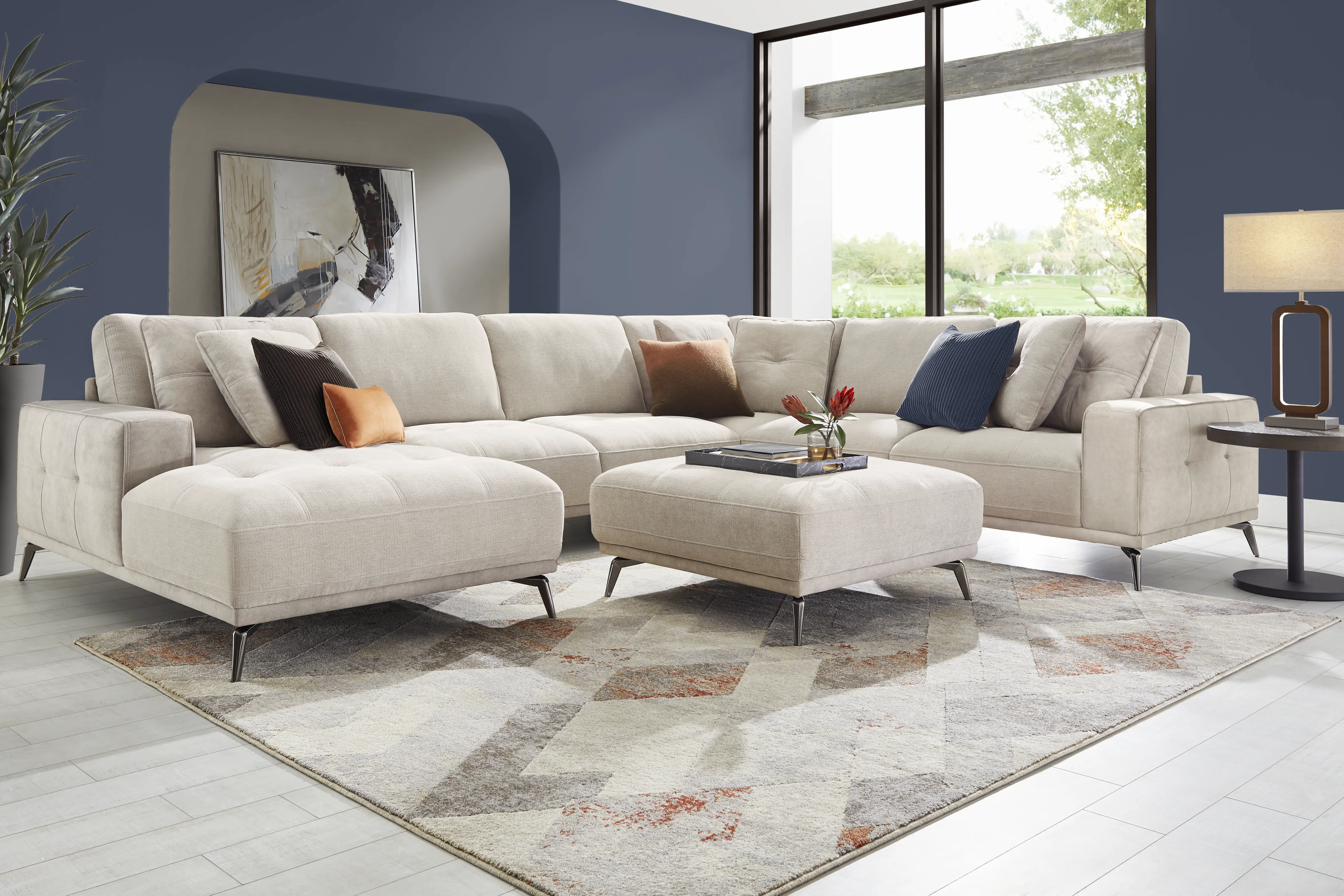 Valencia Light Gray 5 Pc Sectional Living Room - Thumbnail - Image 1