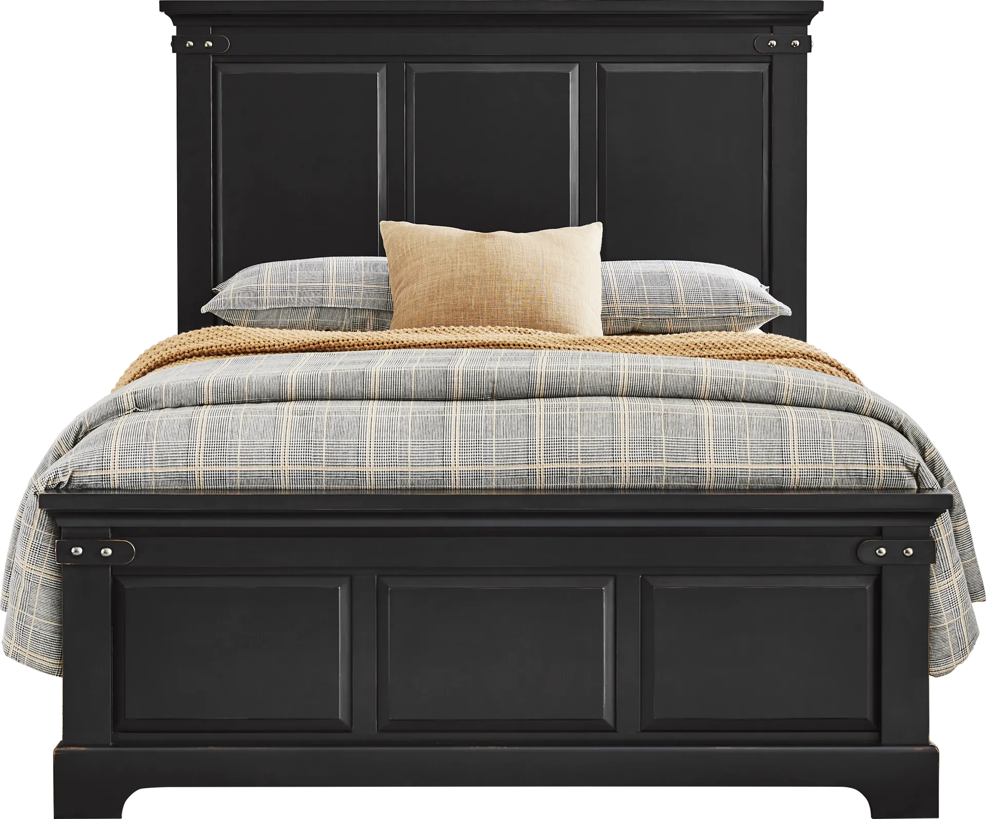 Fairhaven Black 3 Pc King Panel Bed - Image 1
