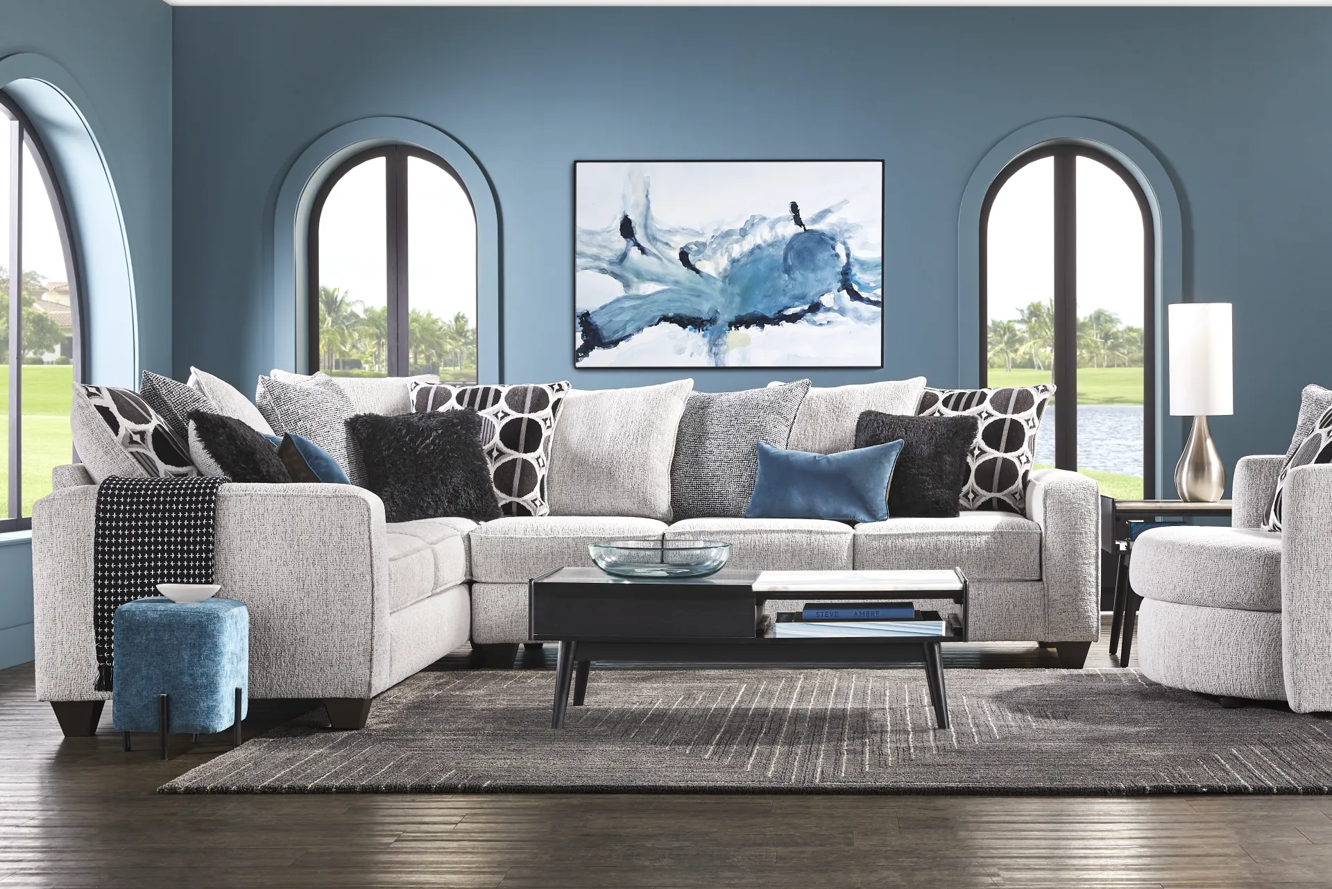 Benton Place Gray 2 Pc Sleeper Sectional - Image 1