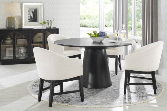 Kendall White Arm Chair with Black Legs