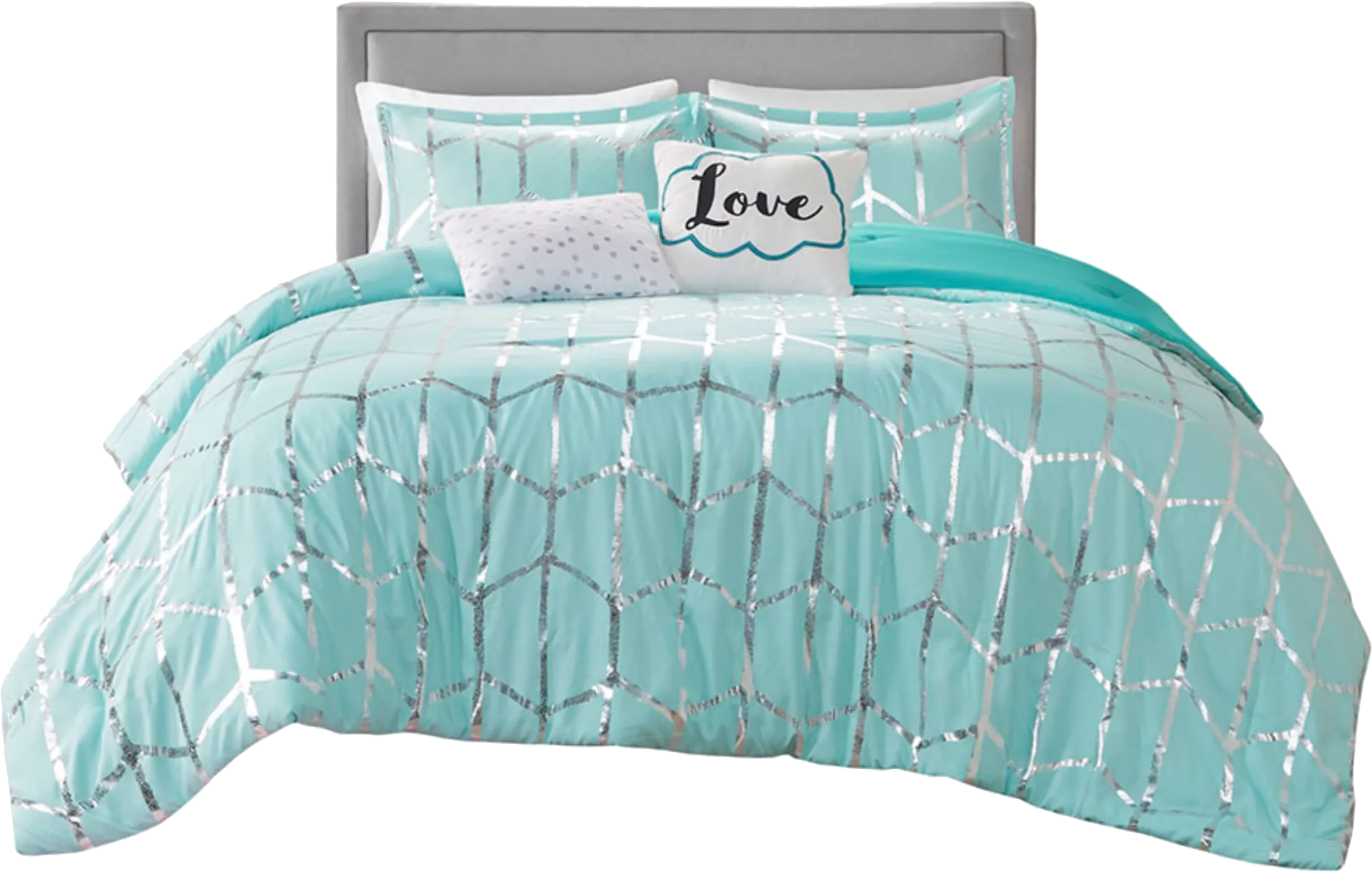 Alesi Blue King Comforter Set - Image 1