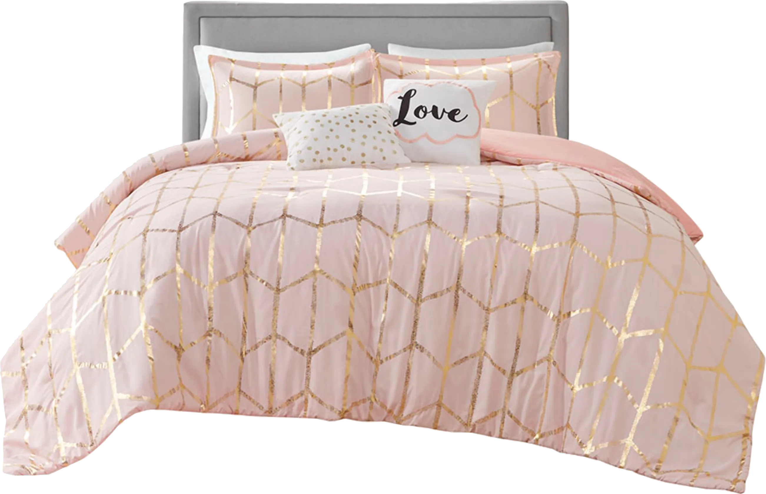 Ales Blush King Comforter Set - Thumbnail - Image 1