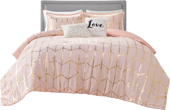 Ales Blush King Comforter Set