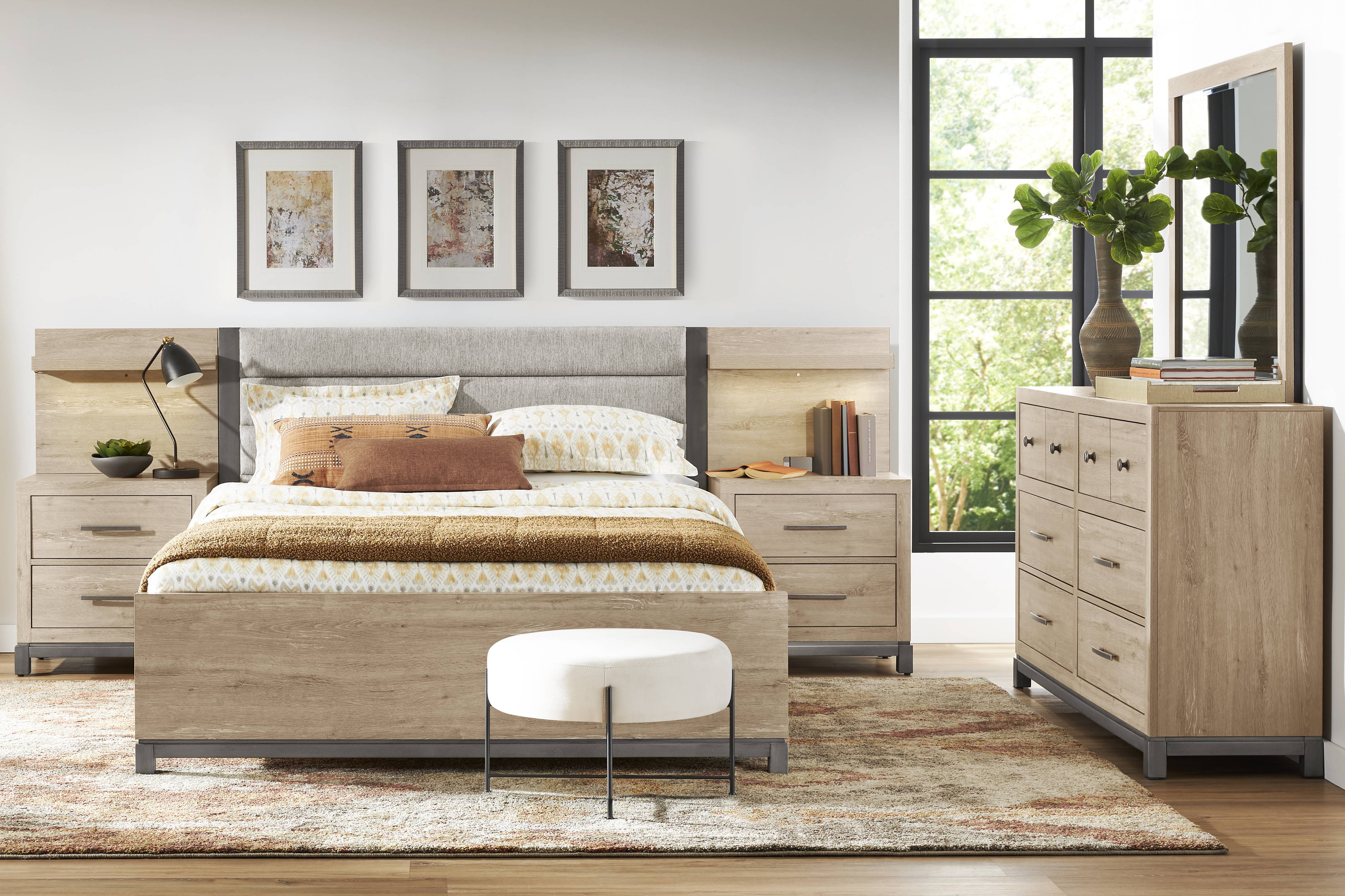 Maxton Place Natural 7 Pc King Bedroom - Thumbnail - Image 1