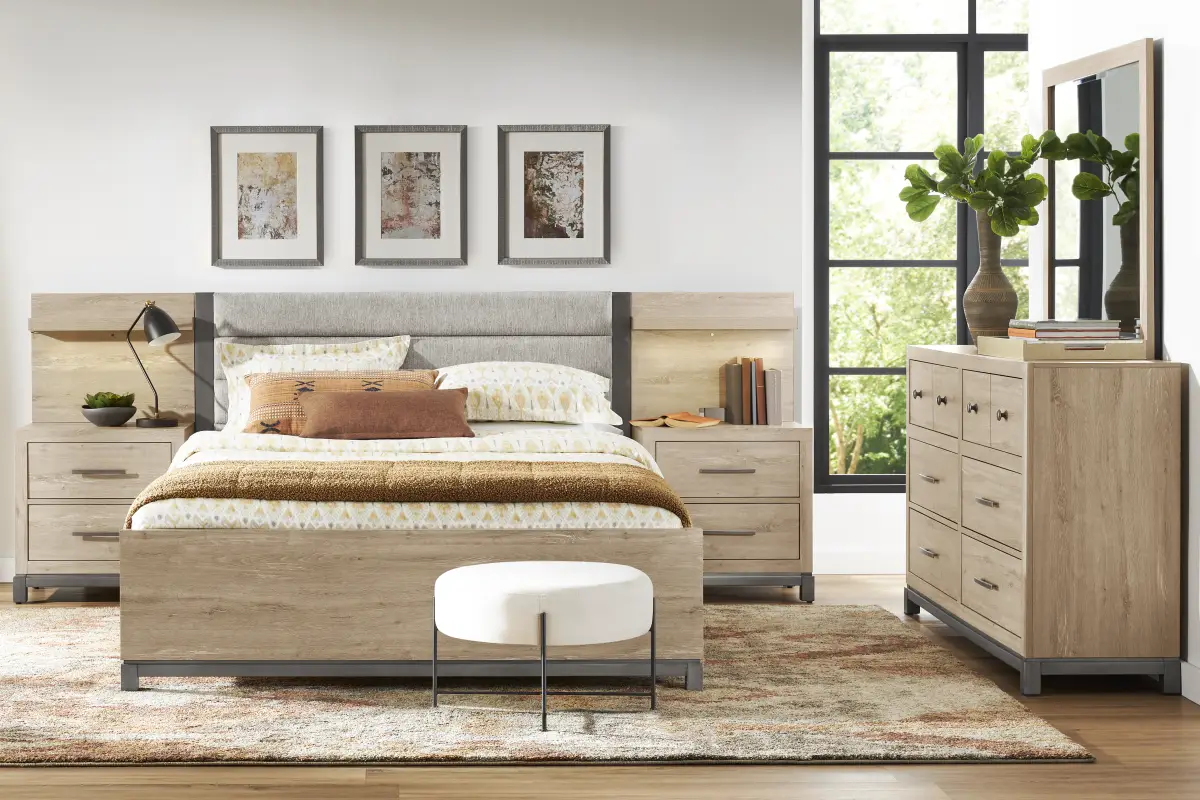 Maxton Place Natural 7 Pc King Bedroom