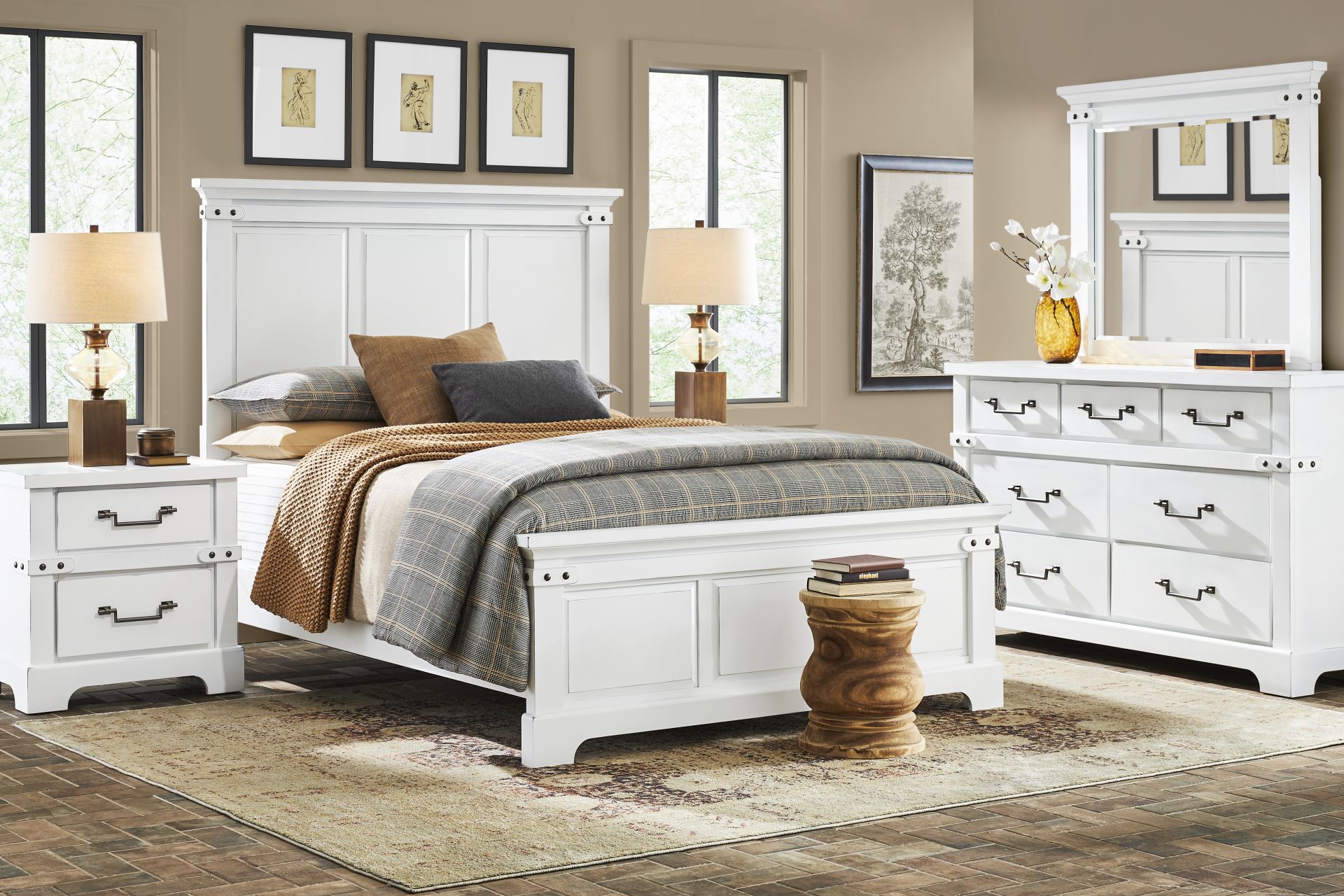 Fairhaven White 5 Pc King Panel Bedroom - Image 1