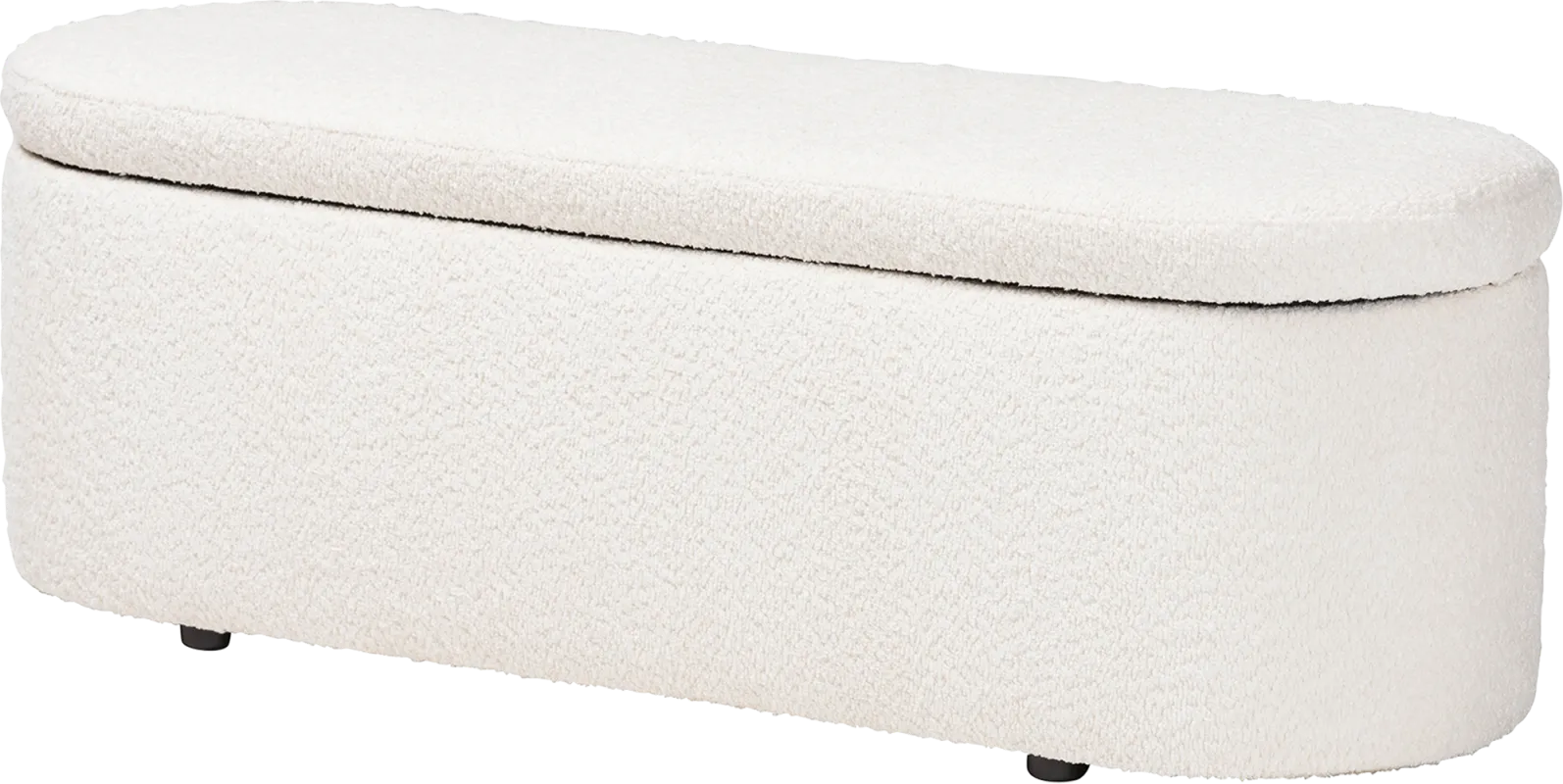 Alagna White Storage Bench