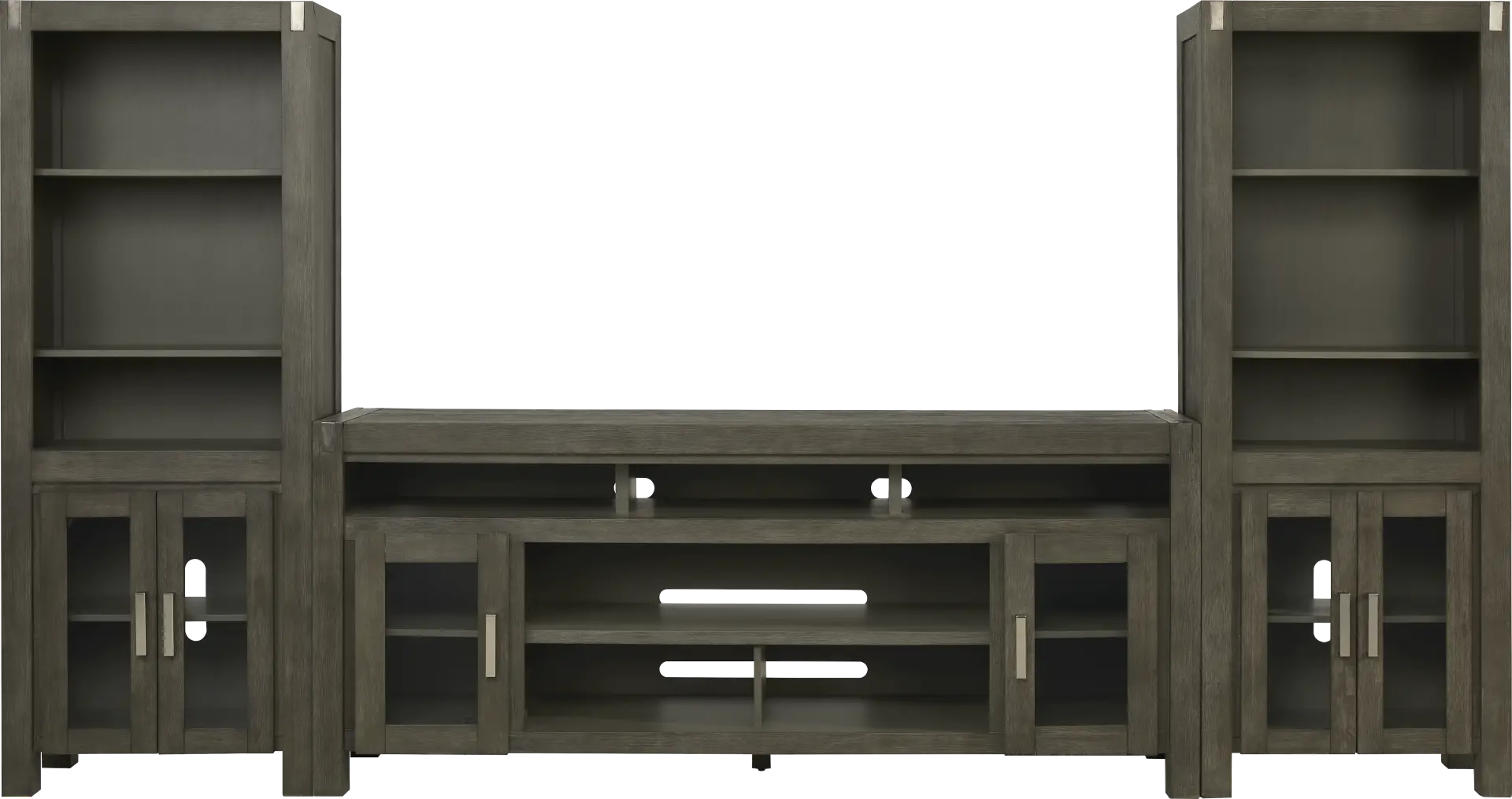 Hidden Springs II Gray 3 Pc Wall Unit with 80 in. Console
