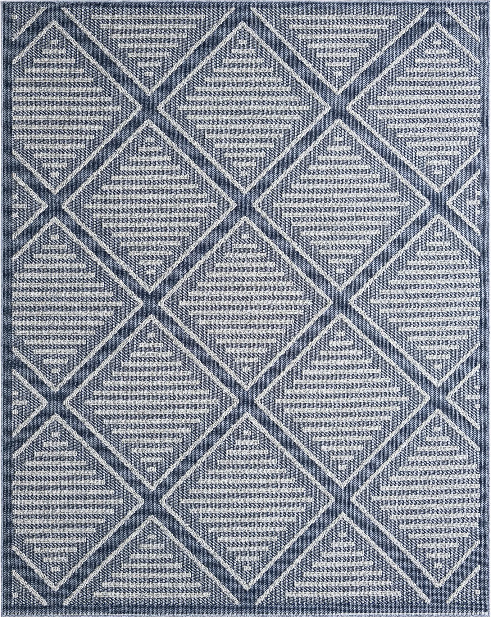 Crosswinds Navy 6'1 x 9' Indoor/Outdoor Rug - Thumbnail - Image 1