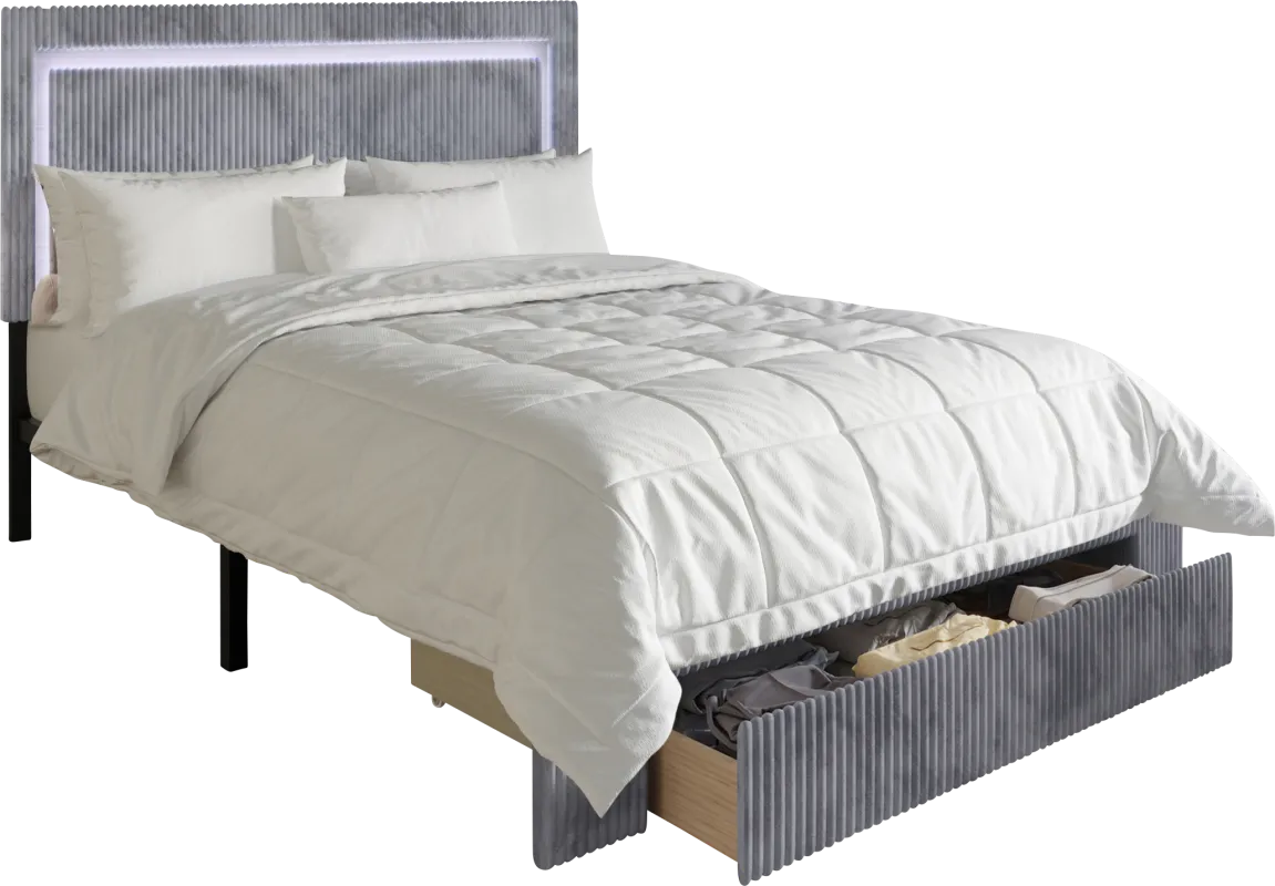 Ligon Gray Queen Bed with Storage