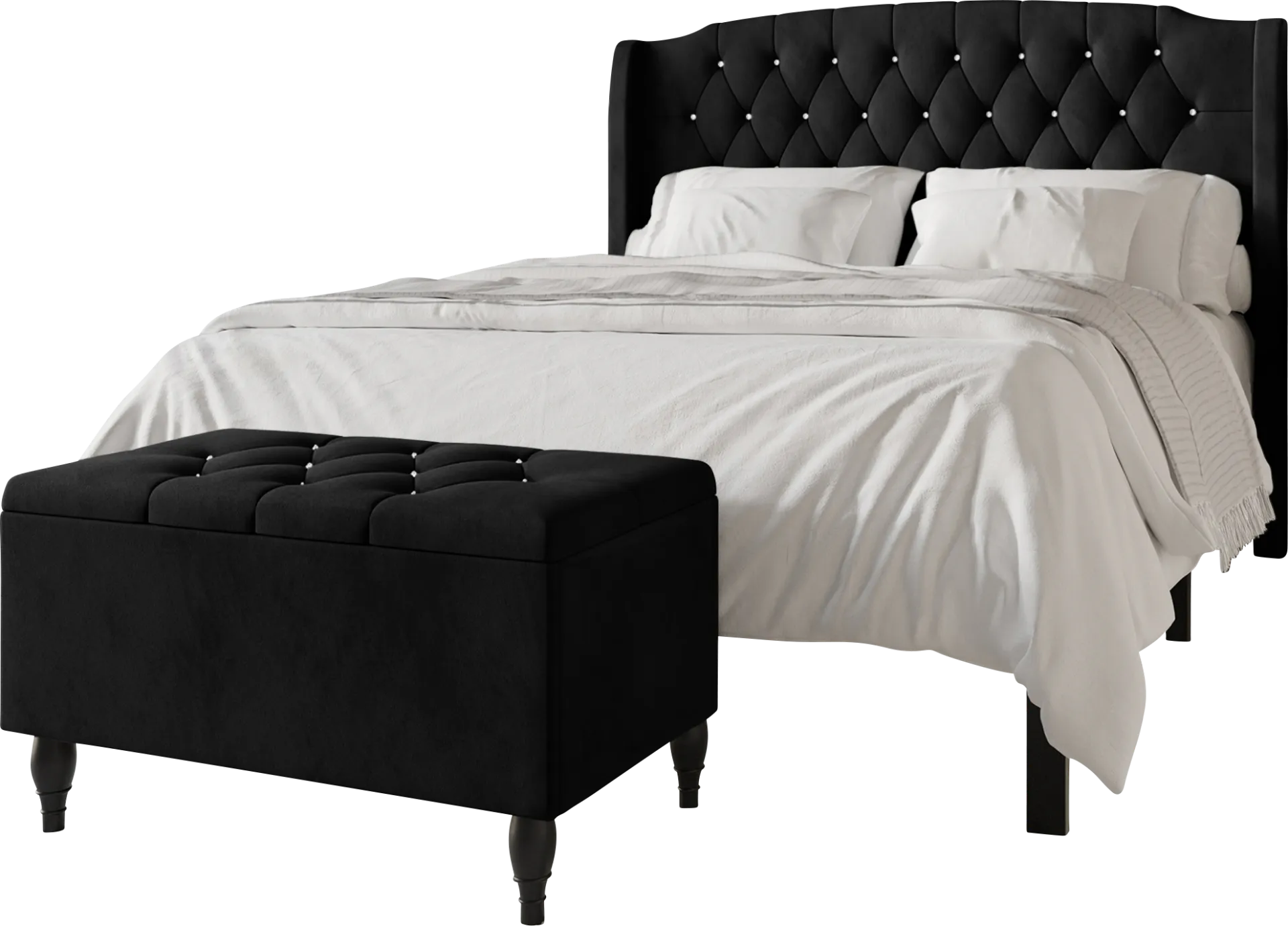 Malachi Black King Bed with Storage - Image 1