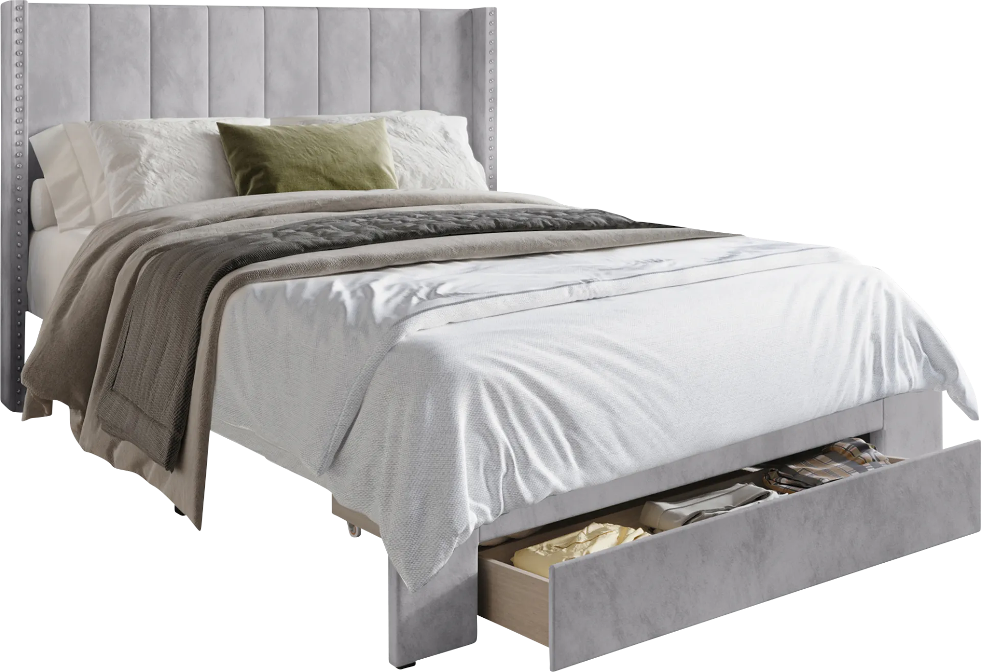 Lischey Light Gray Twin Bed - Image 1