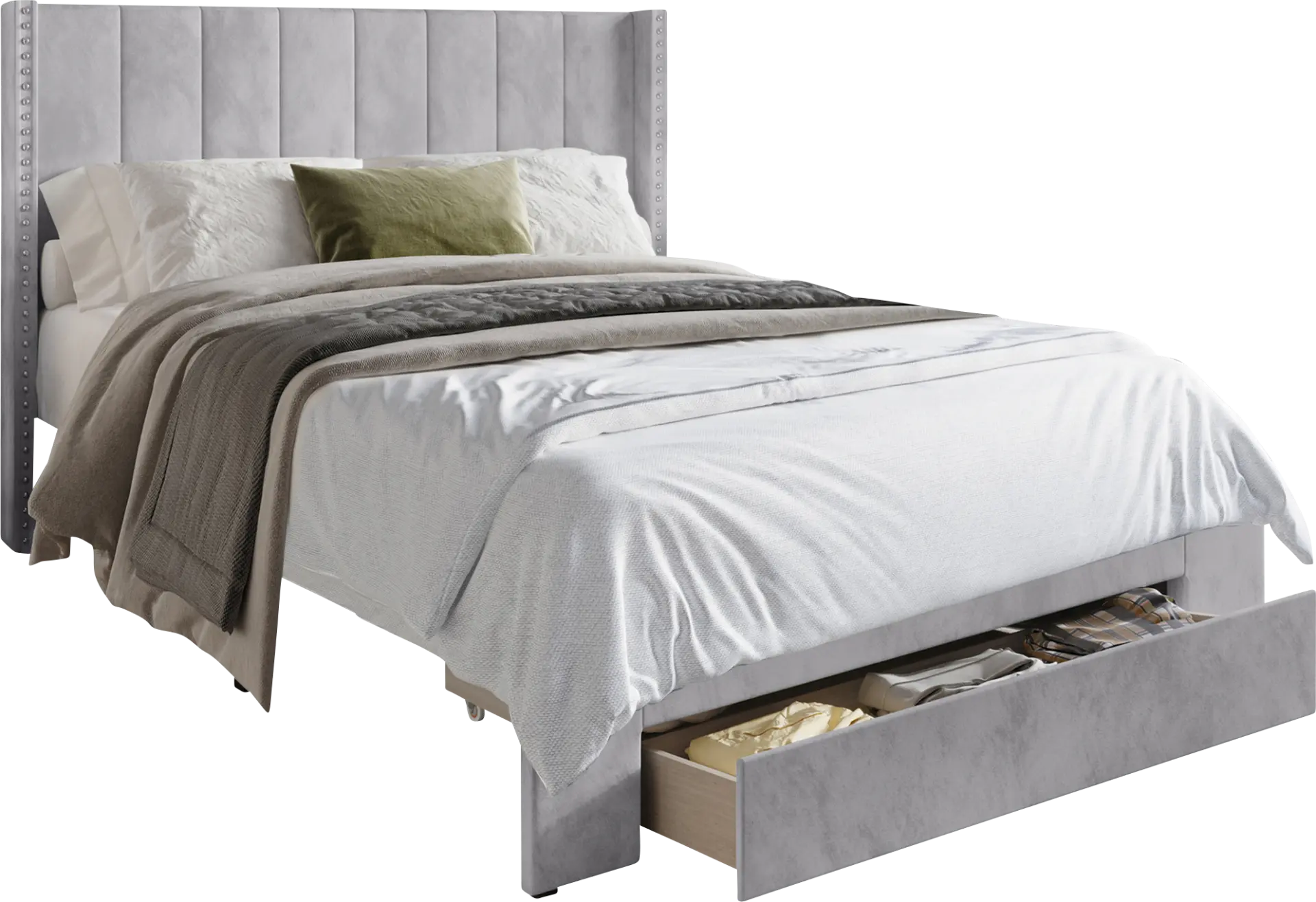 Lischey Light Gray Twin Bed