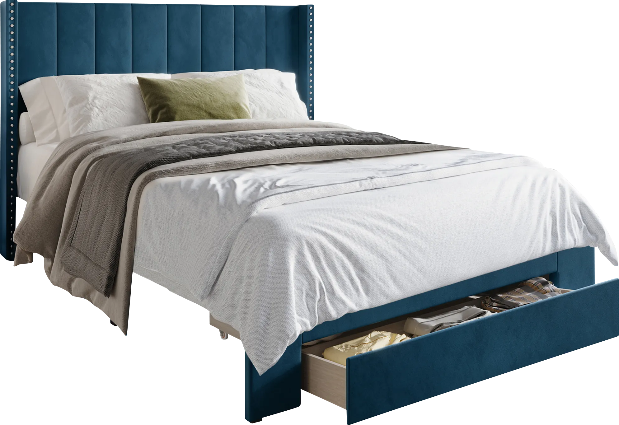 Lischey Blue King Bed