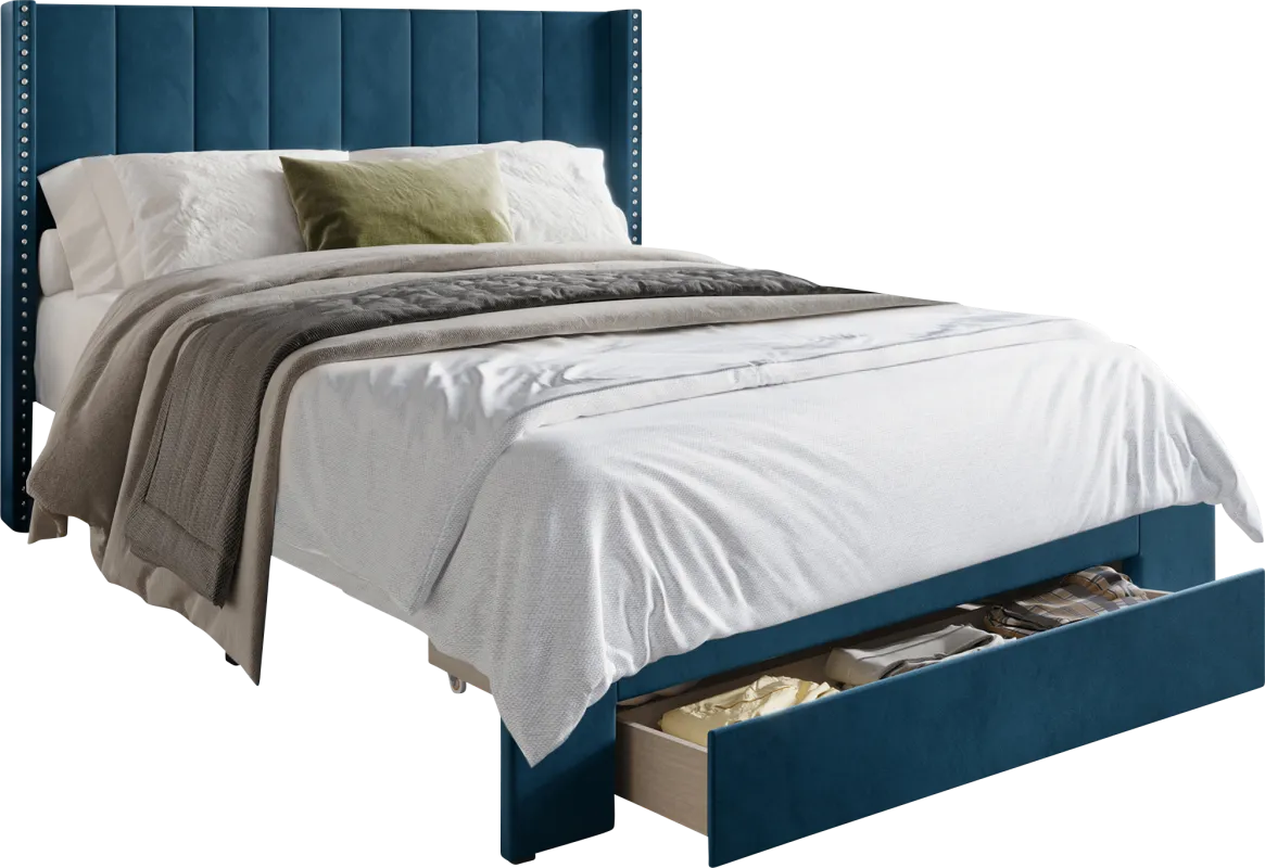 Lischey Blue Queen Bed