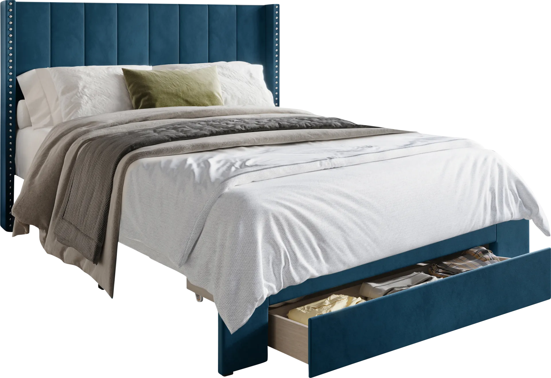 Lischey Blue Queen Bed - Image 1