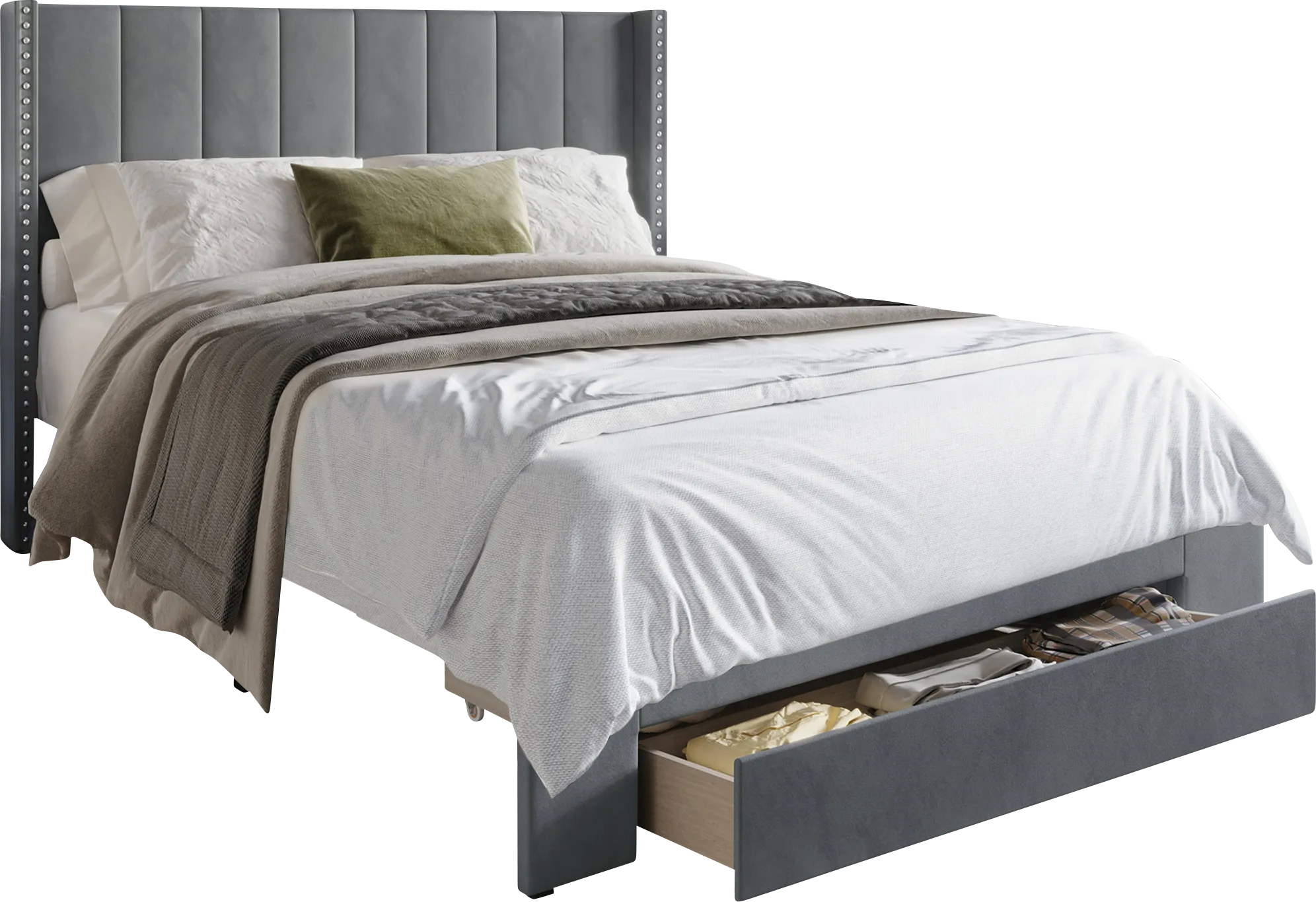 Lischey Dark Gray Twin Bed - Thumbnail - Image 1