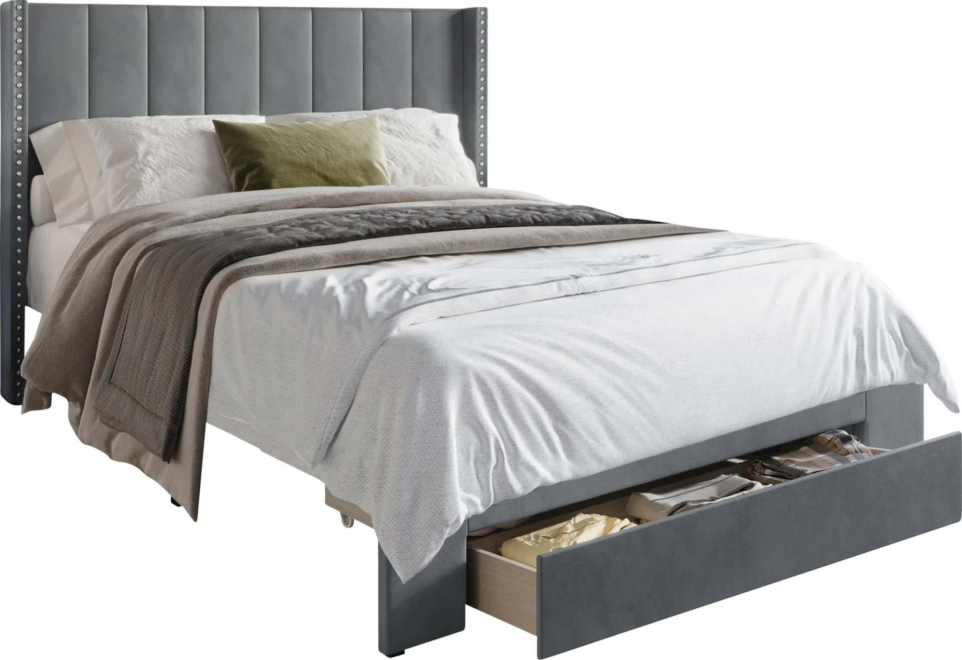 Lischey Dark Gray Twin Bed - Image 1