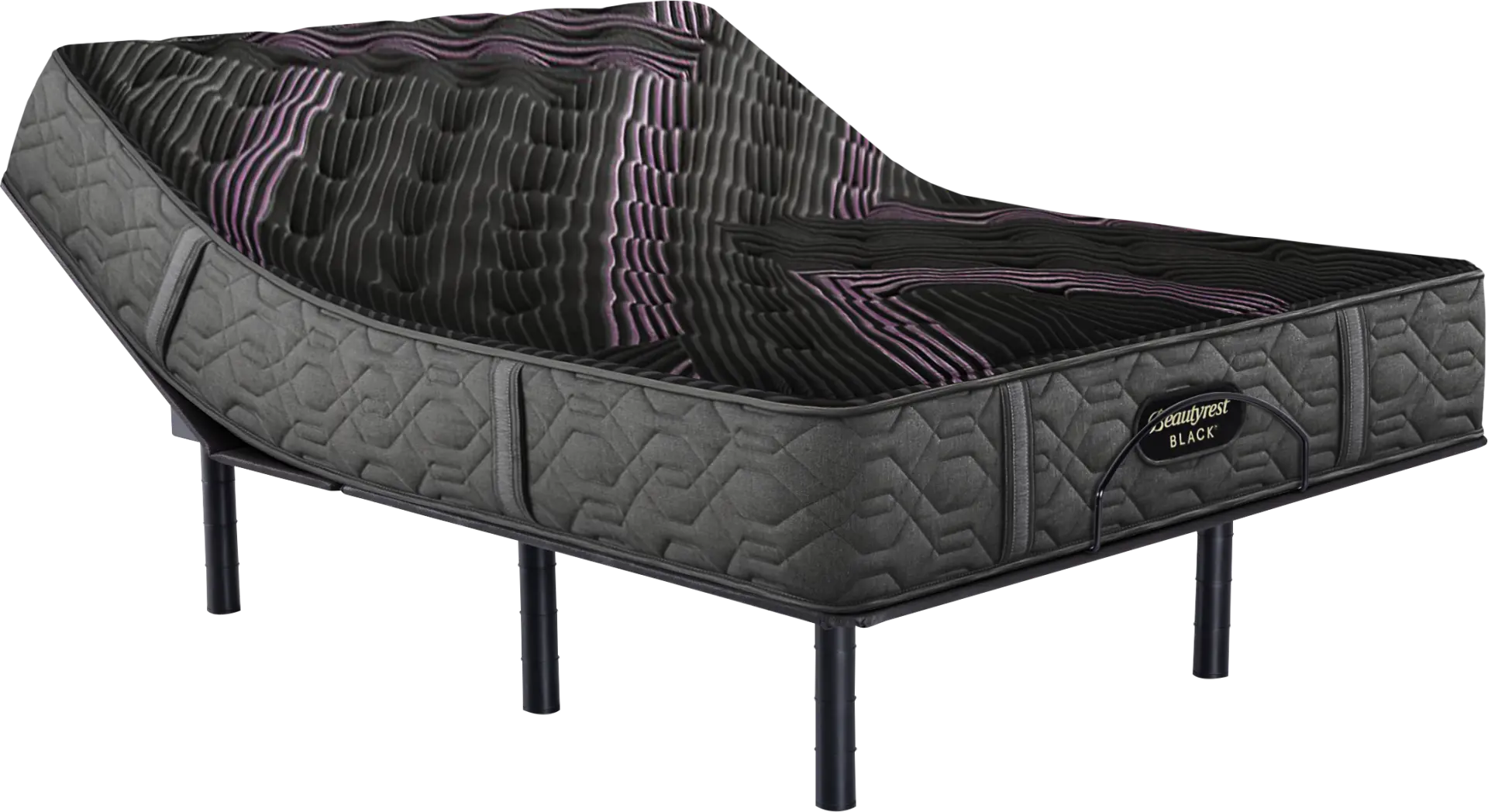 Beautyrest Black Series Two Medium Queen Mattress Set with Head Up Only Base