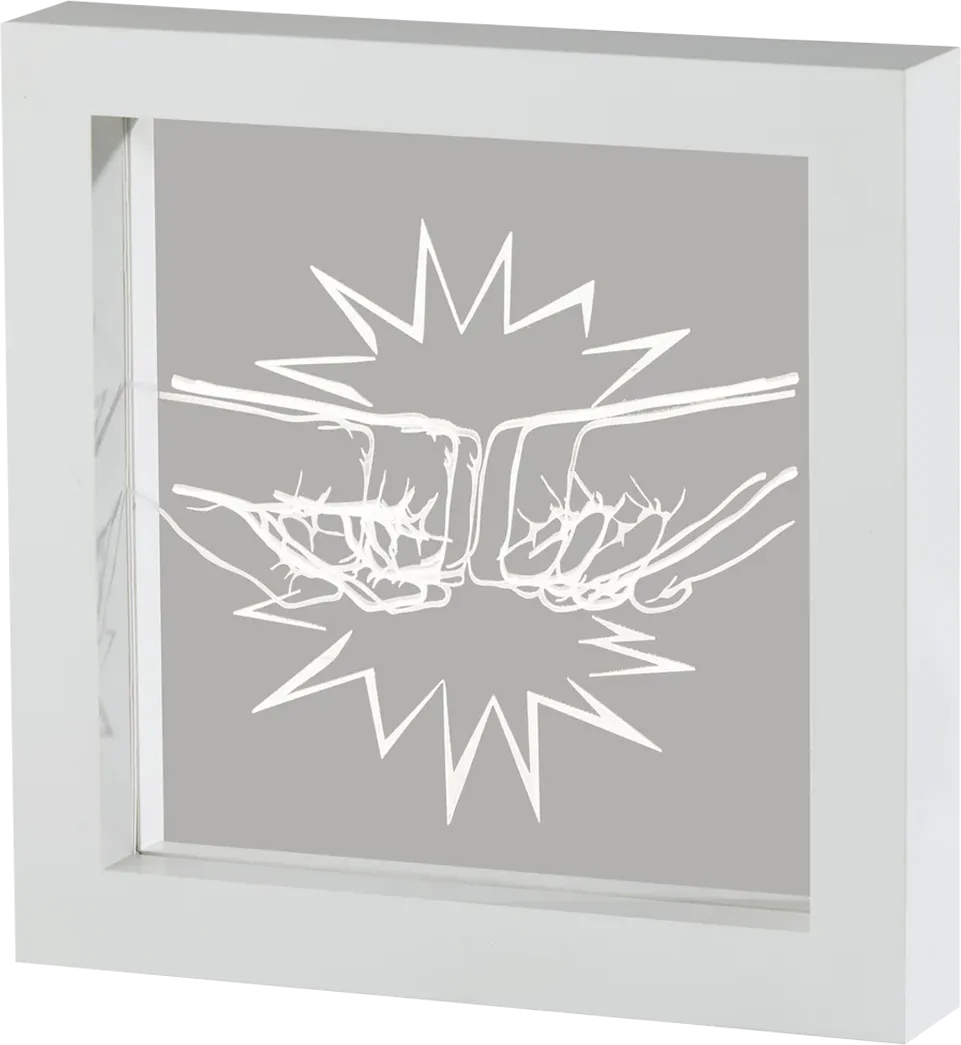 Kids Super Heroes Decor White Fist Bump Light Box - Thumbnail - Image 1