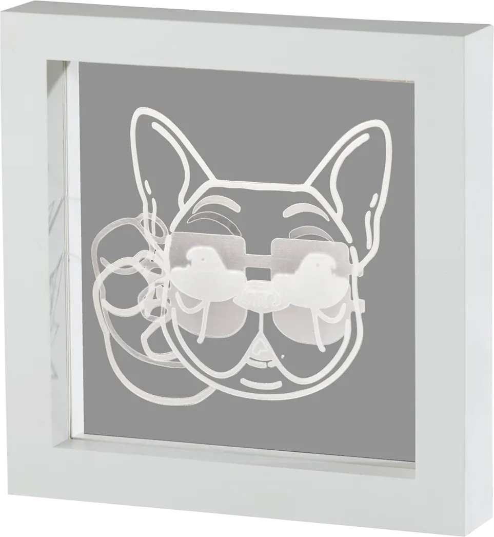 Kids Fashionista Decor White Cool Dog Light Box - Image 1