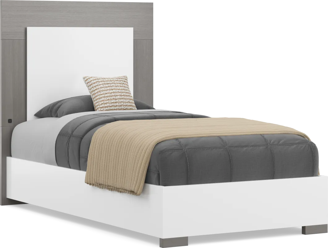Kids Park Peak White Twin Panel Bed