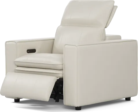 Santorini Ice Leather Dual Power Recliner