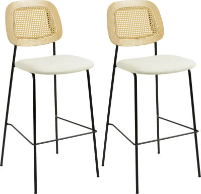 Cushendall Natural Counter Stool, Set of 2