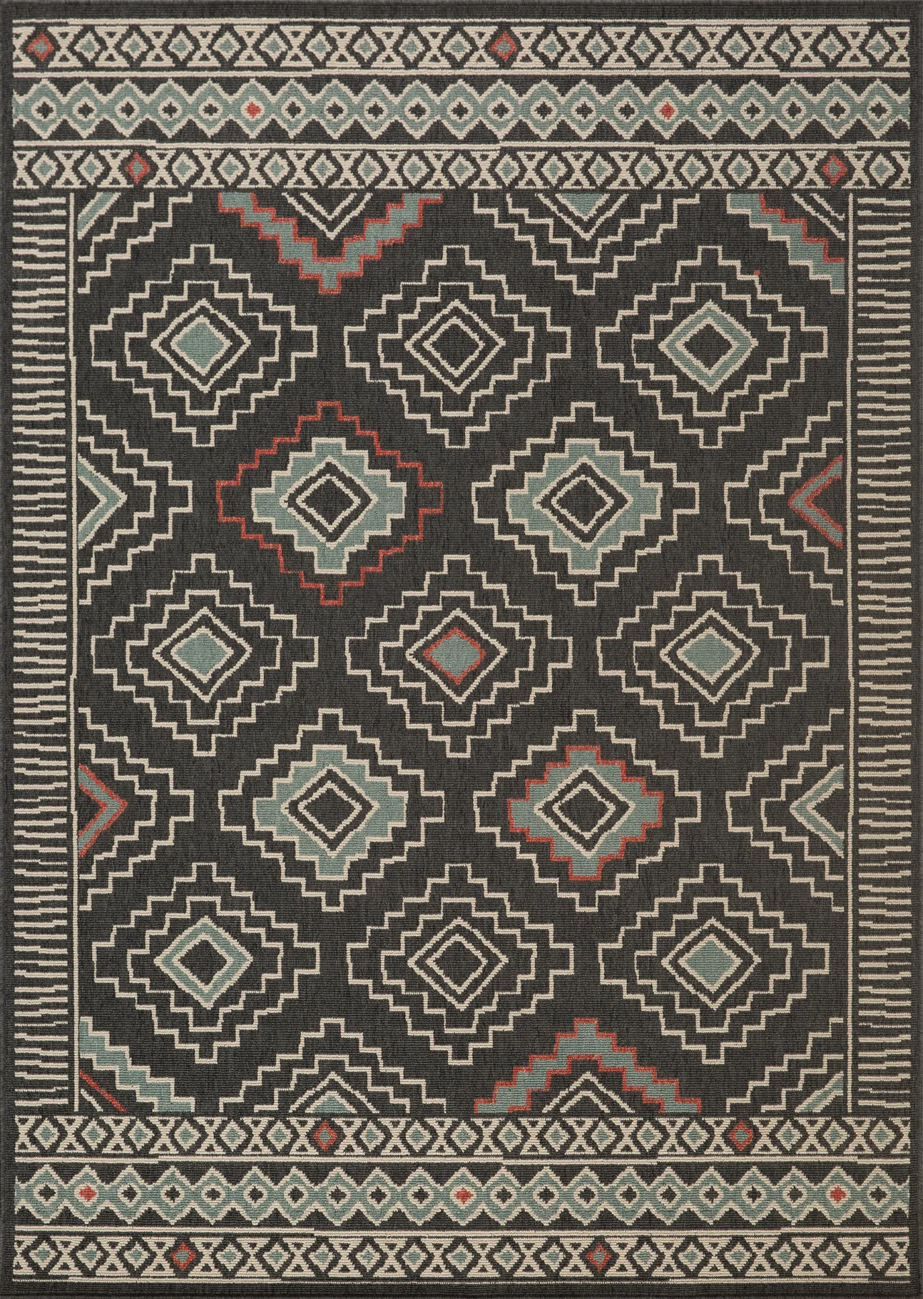 Evette Rios Boltan Black 8' x 9'9 Indoor/Outdoor Rug - Thumbnail - Image 1