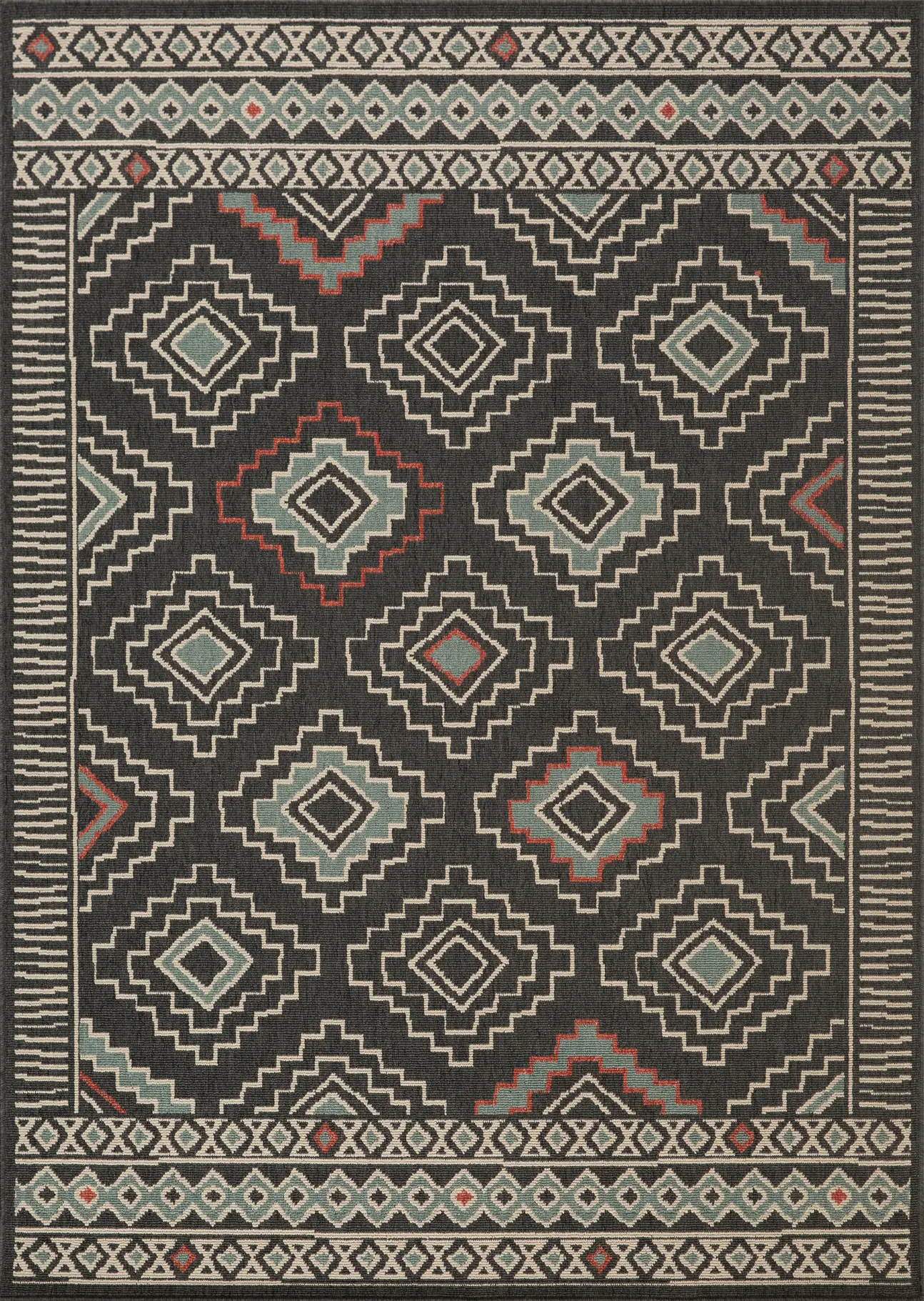 Evette Rios Boltan Black 8' x 9'9 Indoor/Outdoor Rug