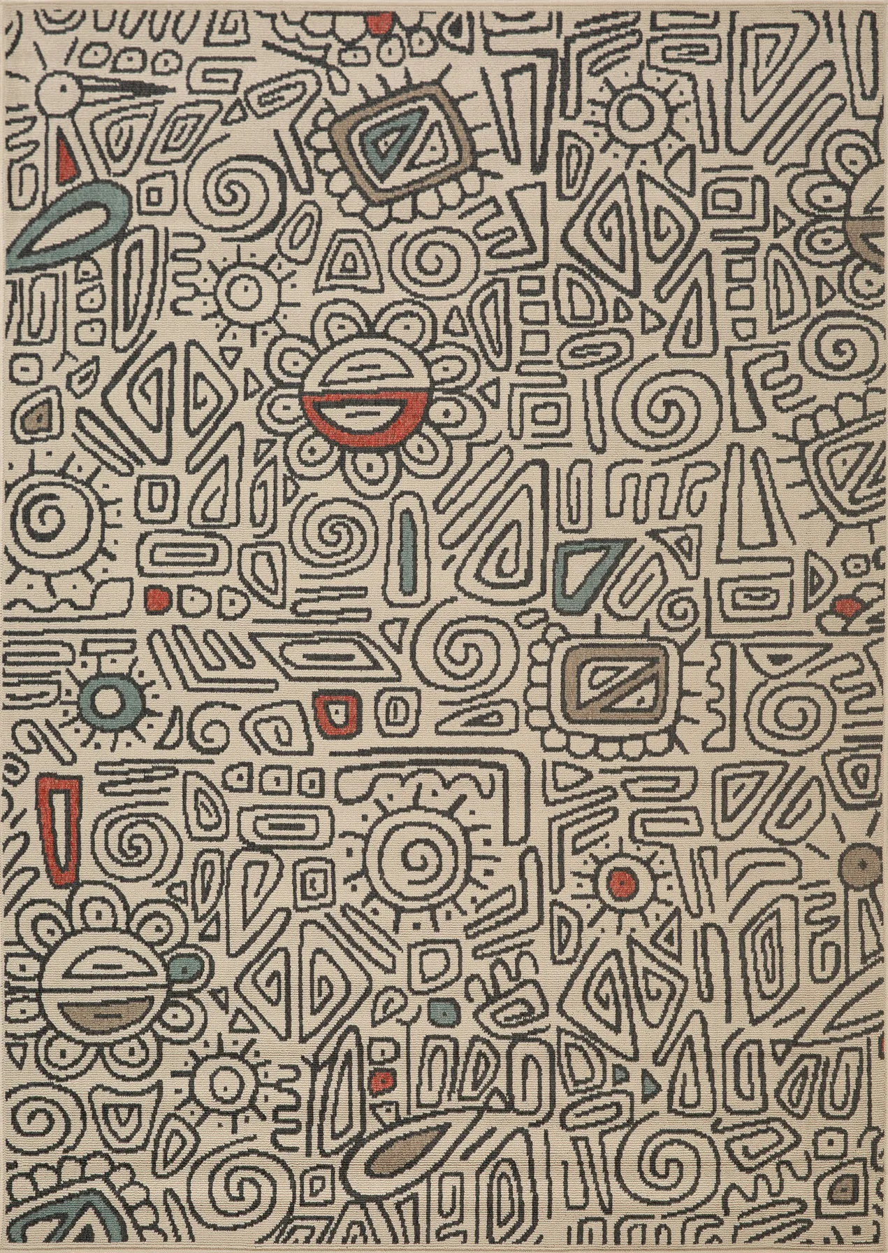 Evette Rios Cullin Ivory 5' x 7' Indoor/Outdoor Rug - Image 1