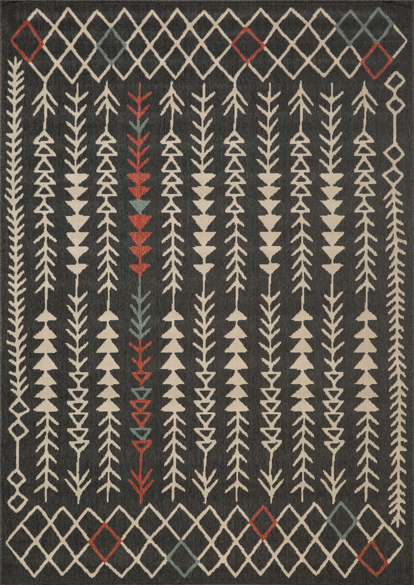 Evette Rios Blackwood Black 5' x 7' Indoor/Outdoor Rug - Image 1