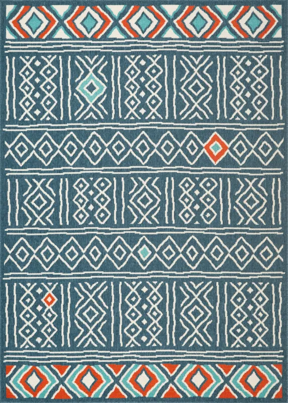 Evette Rios Jaspen Blue 5' x 7' Indoor/Outdoor Rug